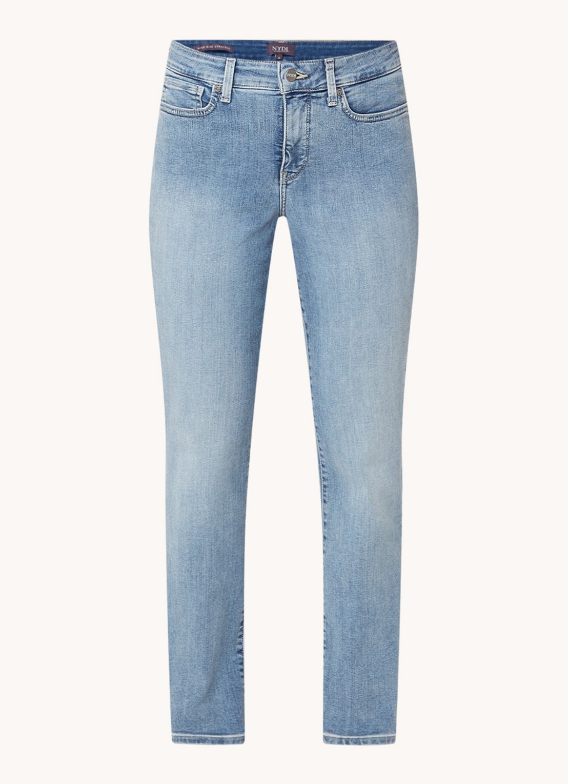 NYDJ Ellison high waist straight leg jeans met stretch - voorkant 4 lichtblauw