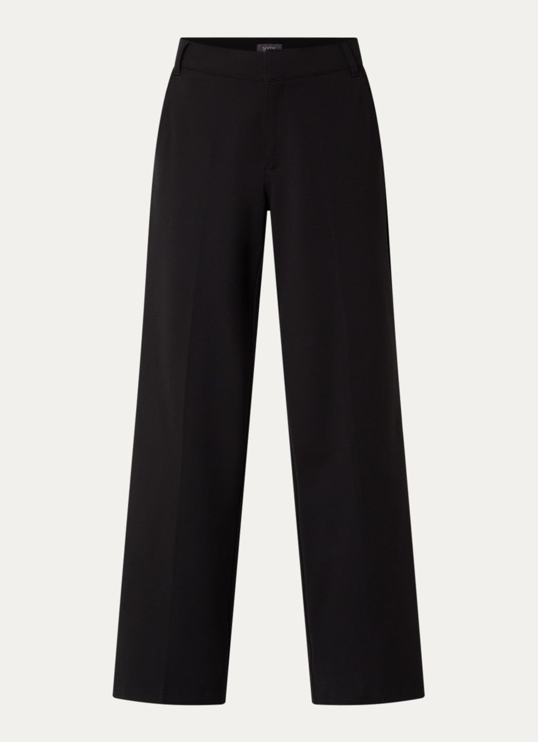 NYDJ Fiona high waist wide fit pantalon met steekzakken - voorkant 3 zwart