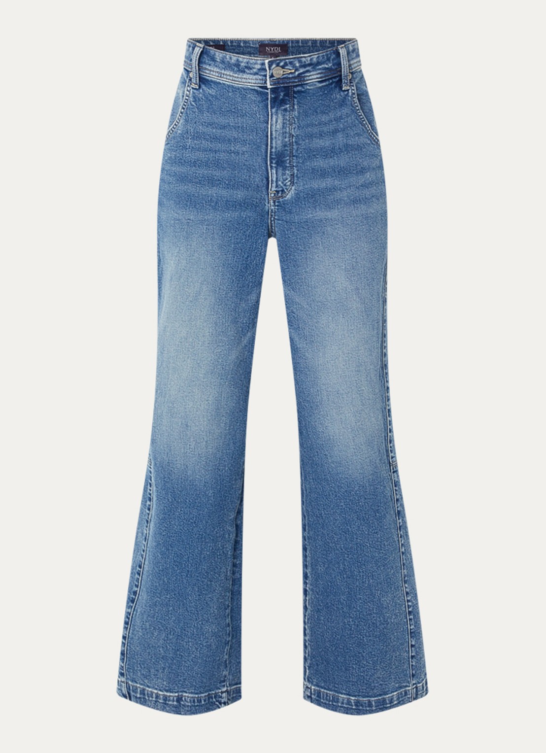 NYDJ Gracie high waist wide leg jeans met lichte wassing - voorkant 2 indigo
