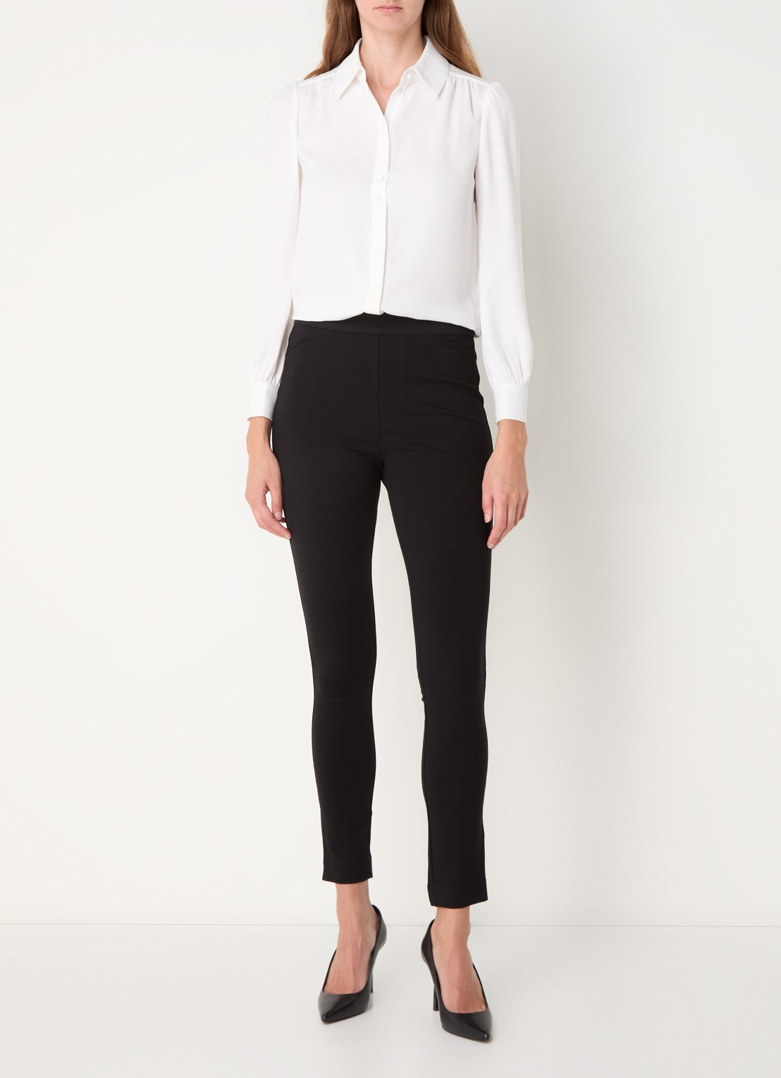 NYDJ High waist slim fit legging met stretch - voorkant 2 zwart