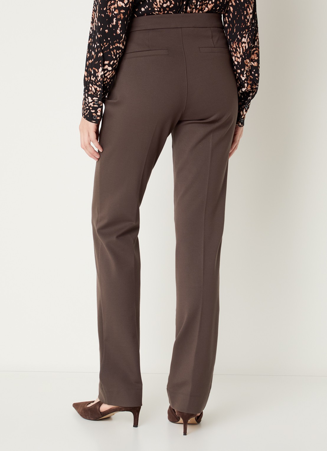 NYDJ High waist slim fit pantalon - achterkant 2 bruin
