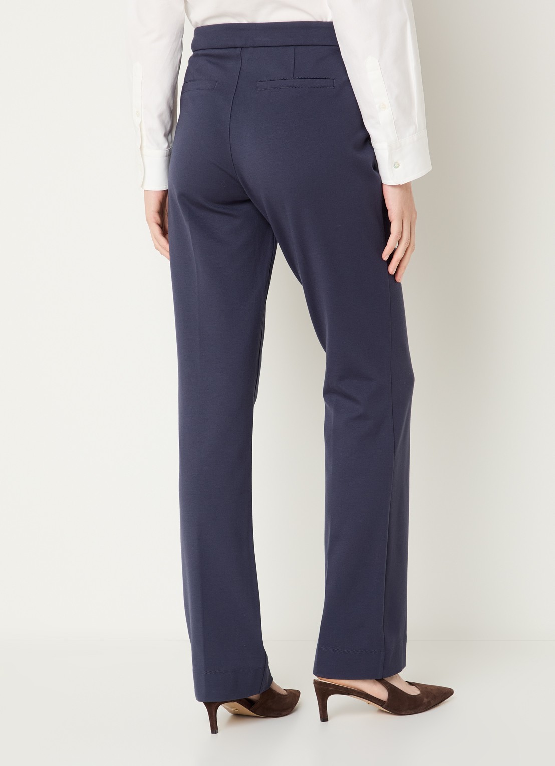 NYDJ High waist slim fit pantalon - achterkant donkerblauw