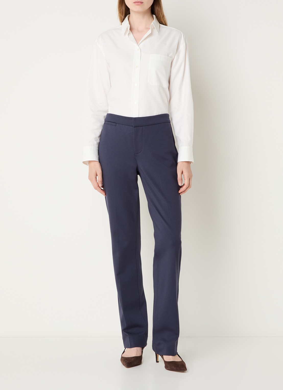 NYDJ High waist slim fit pantalon - voorkant 3 donkerblauw