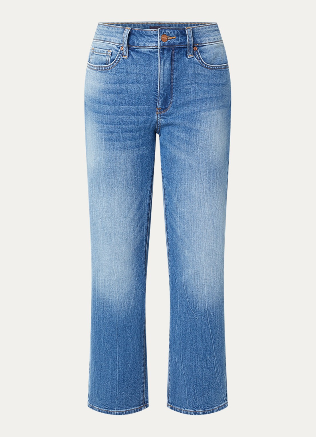 NYDJ Mailyn mid waist straight fit jeans met gekleurde wassing - voorkant 4 indigo