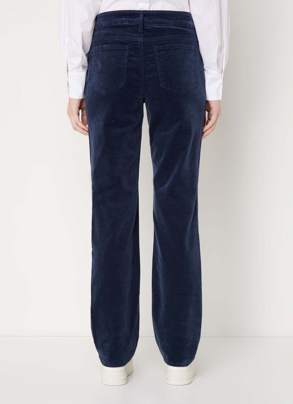 NYDJ Marilyn high waist straight fit chino van corduroy - achterkant donkerblauw