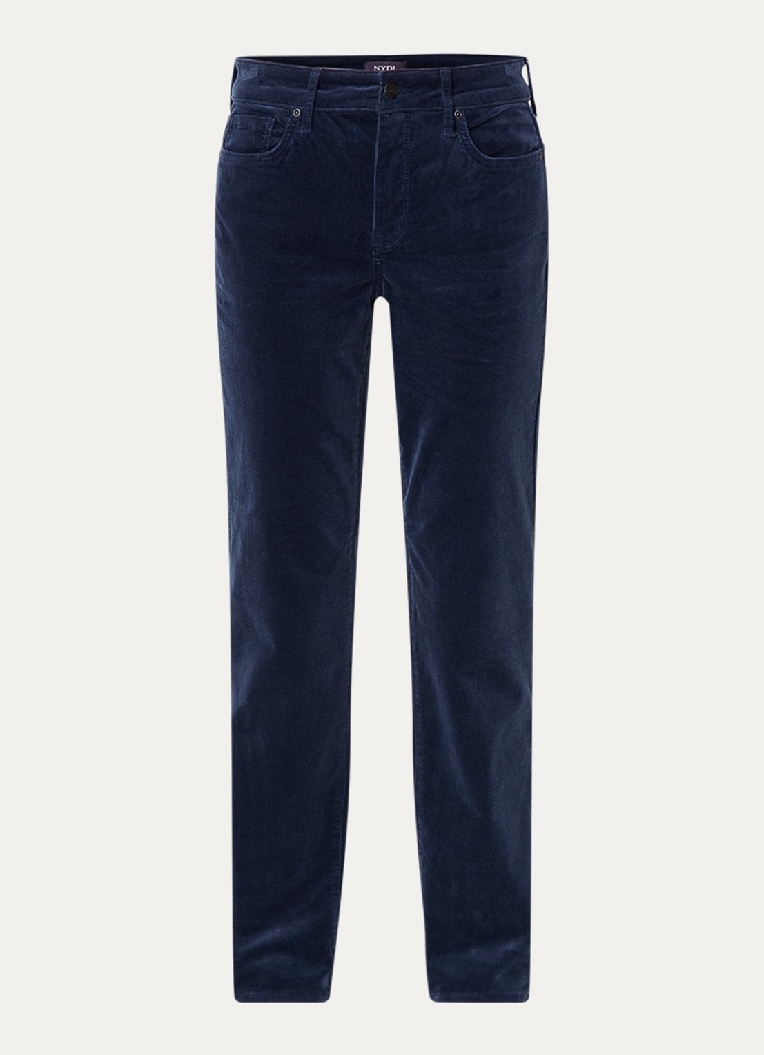 NYDJ Marilyn high waist straight fit chino van corduroy - voorkant 4 donkerblauw
