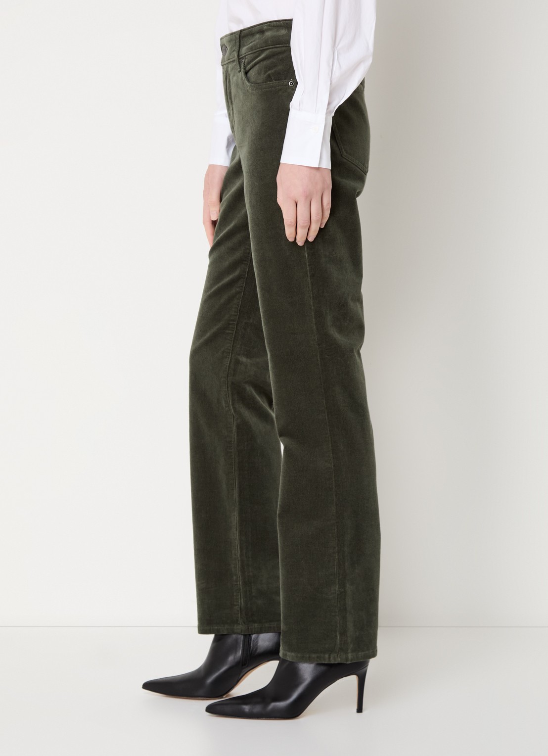 NYDJ Marilyn high waist straight fit chino van corduroy - detail 4 mosgroen