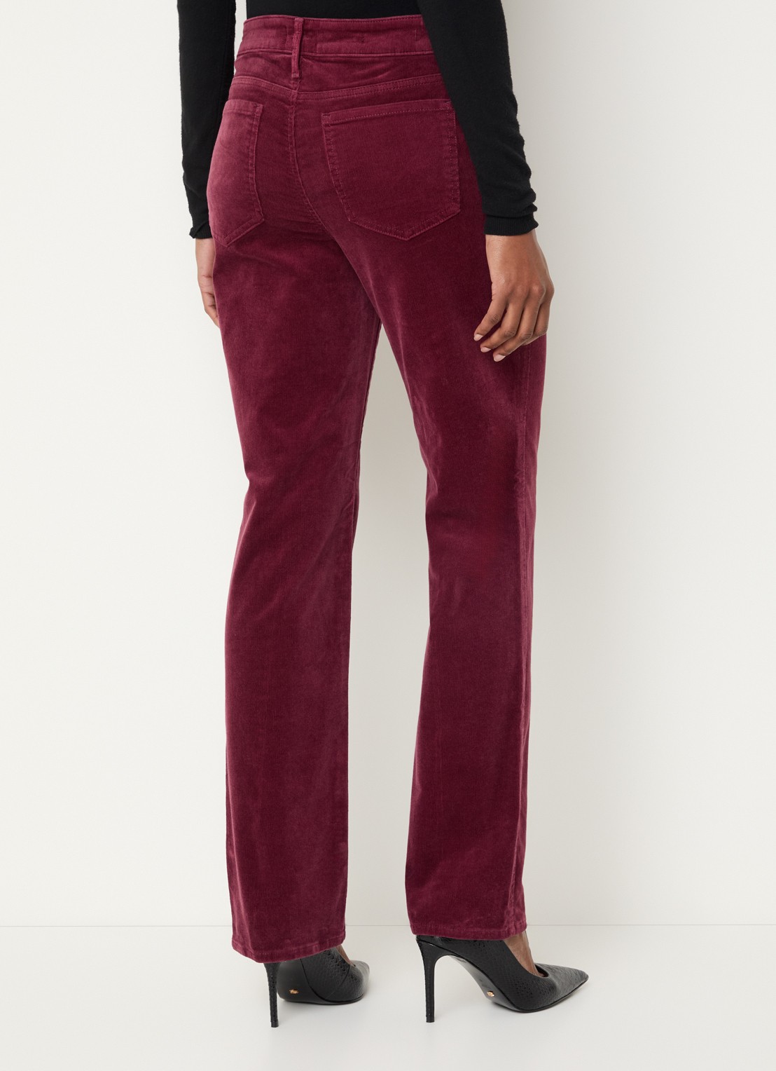 NYDJ Marilyn high waist straight fit chino van corduroy - achterkant 5 bordeauxrood