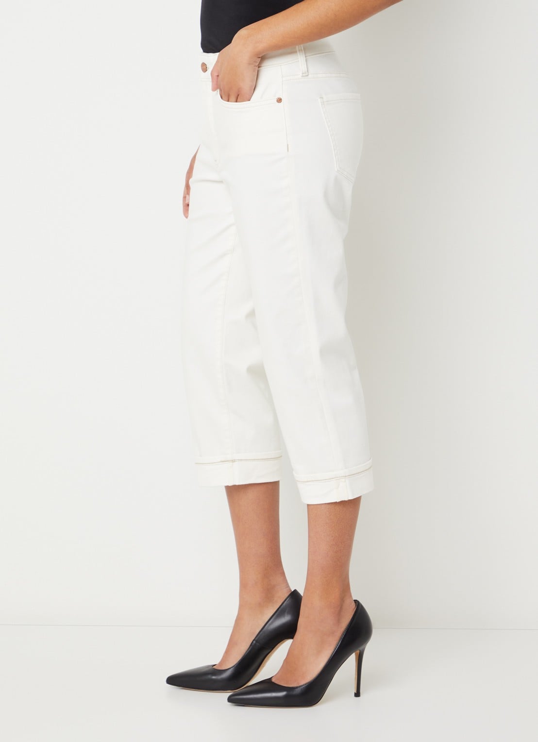 NYDJ Marilyn low waist straight leg jeans met gekleurde wassing - detail 5 wit