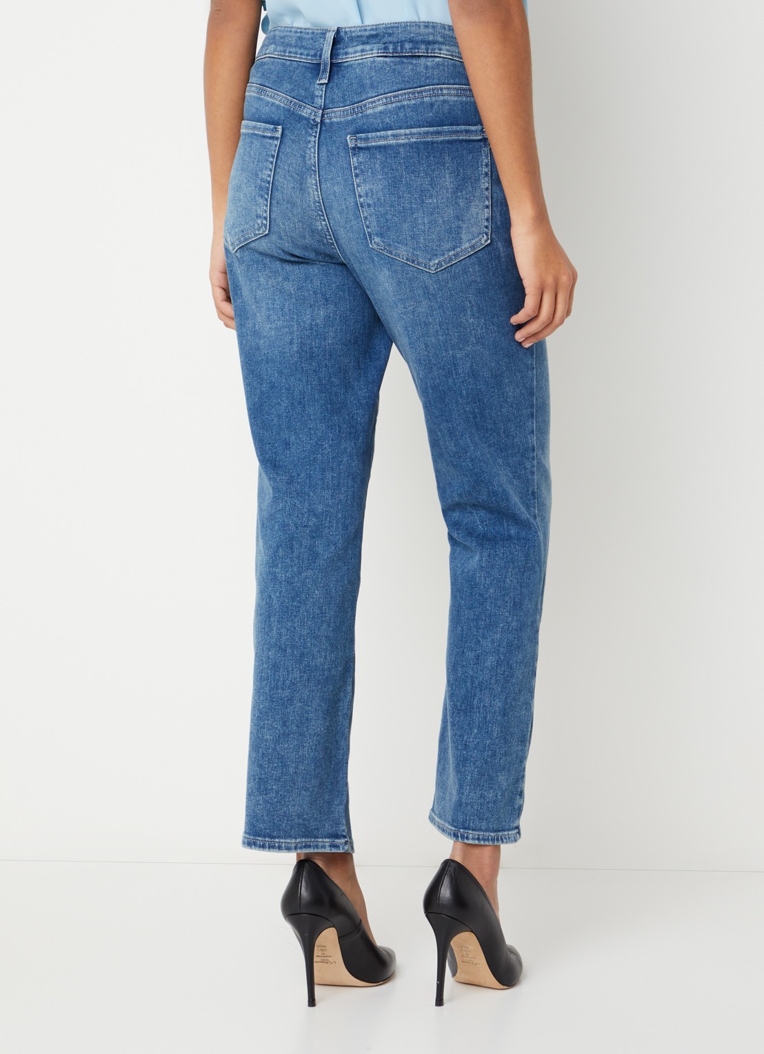 NYDJ Marilyn mid waist slim fit jeans met medium wassing - achterkant 3 indigo