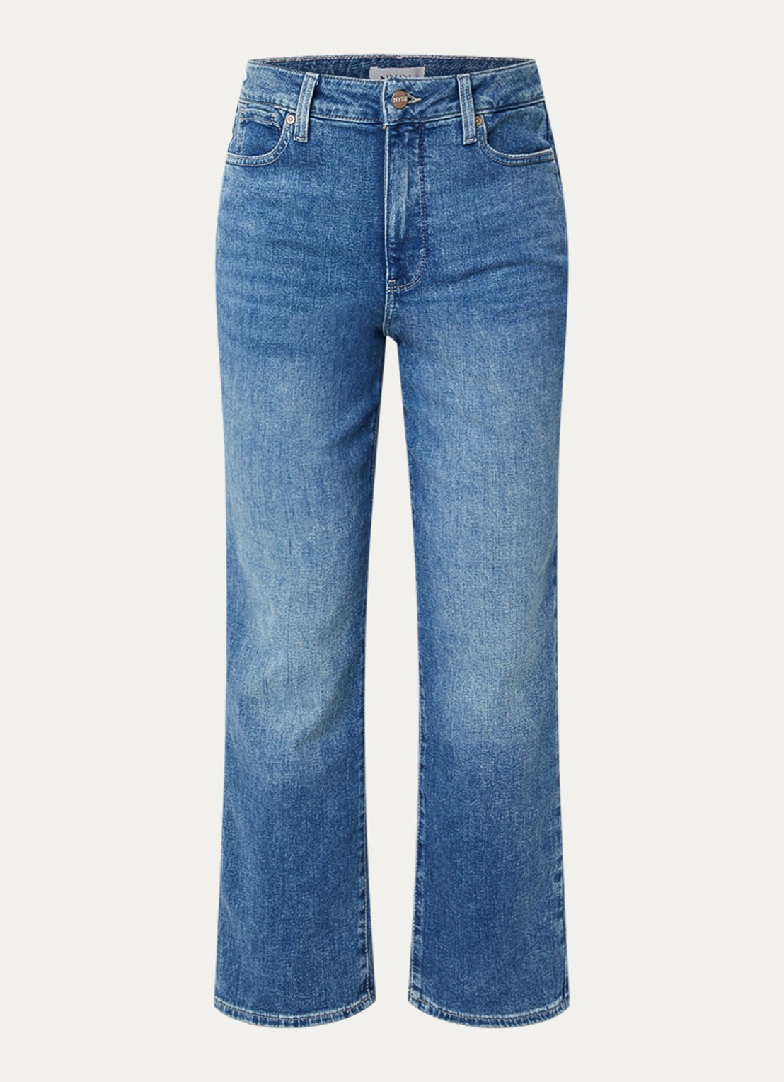 NYDJ Marilyn mid waist slim fit jeans met medium wassing - voorkant 4 indigo