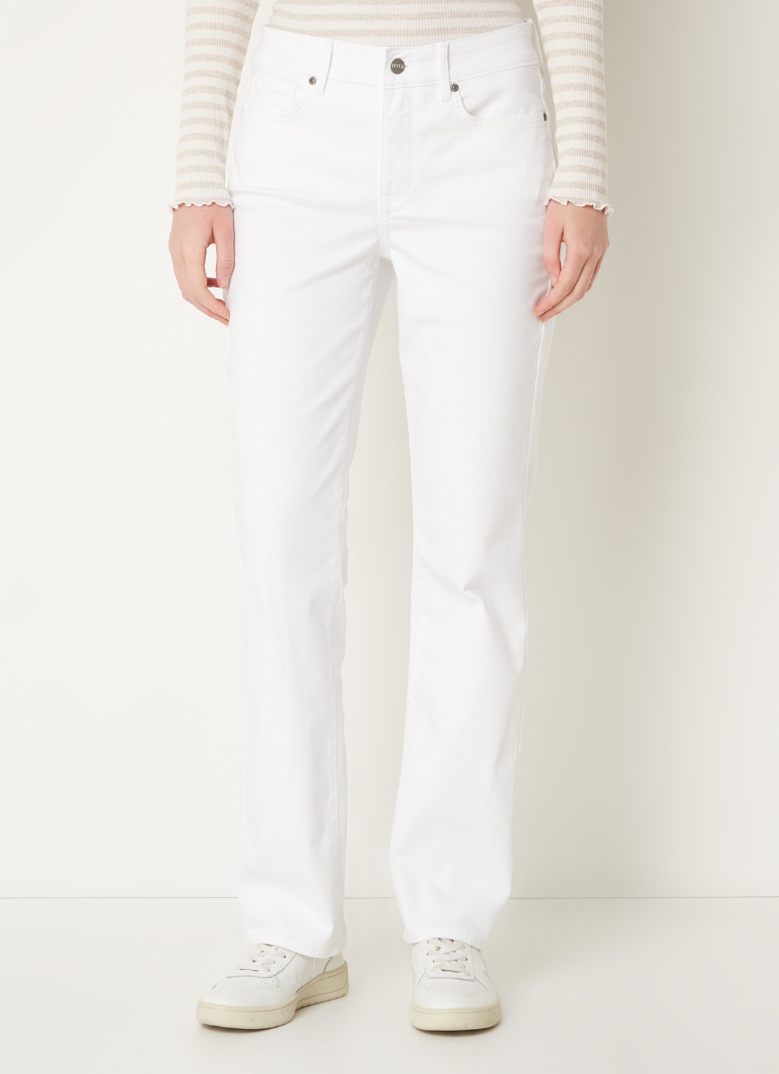 NYDJ Marilyn mid waist straight fit chino met stretch - detail 4 wit