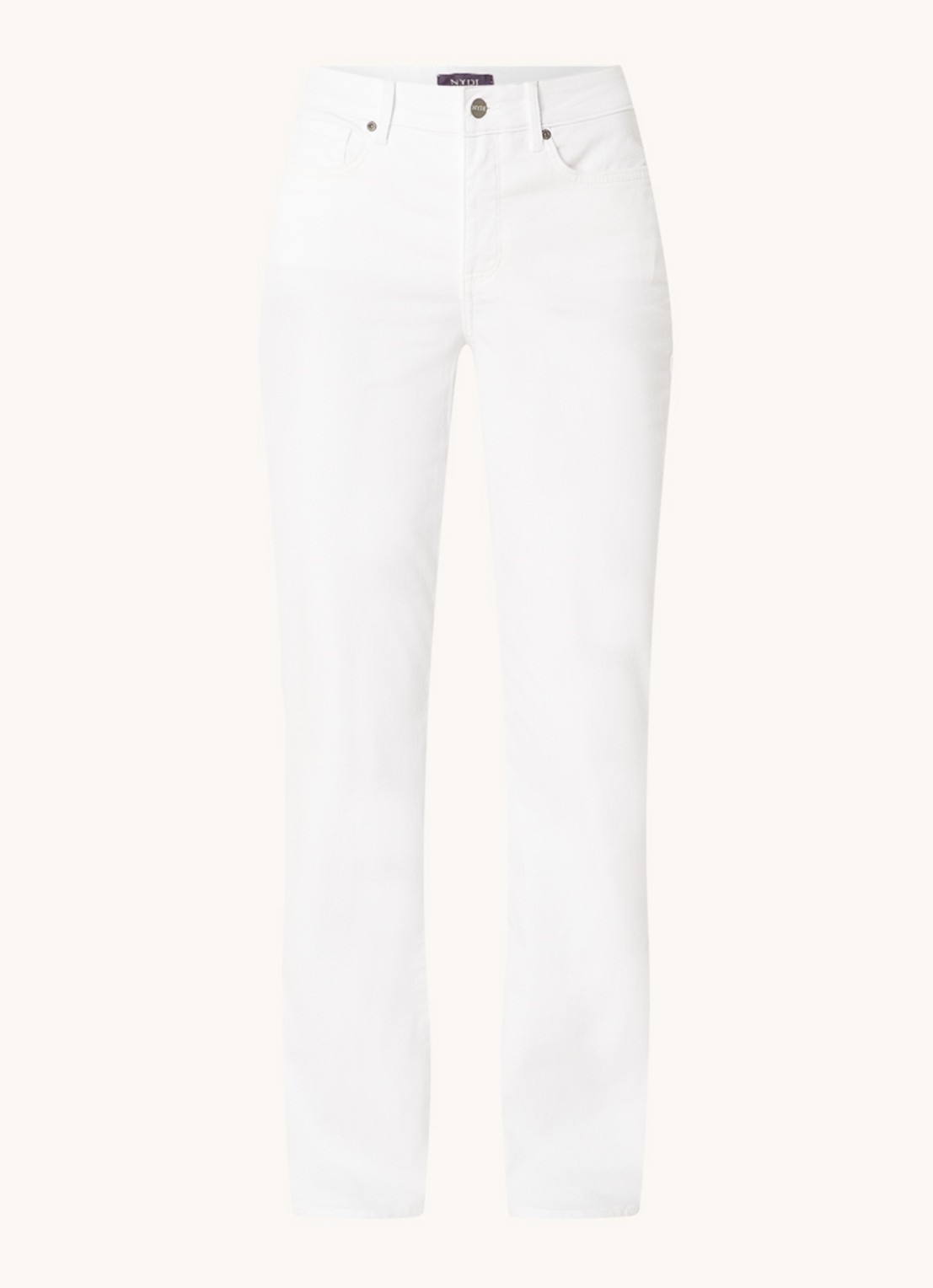 NYDJ Marilyn mid waist straight fit chino met stretch - voorkant wit