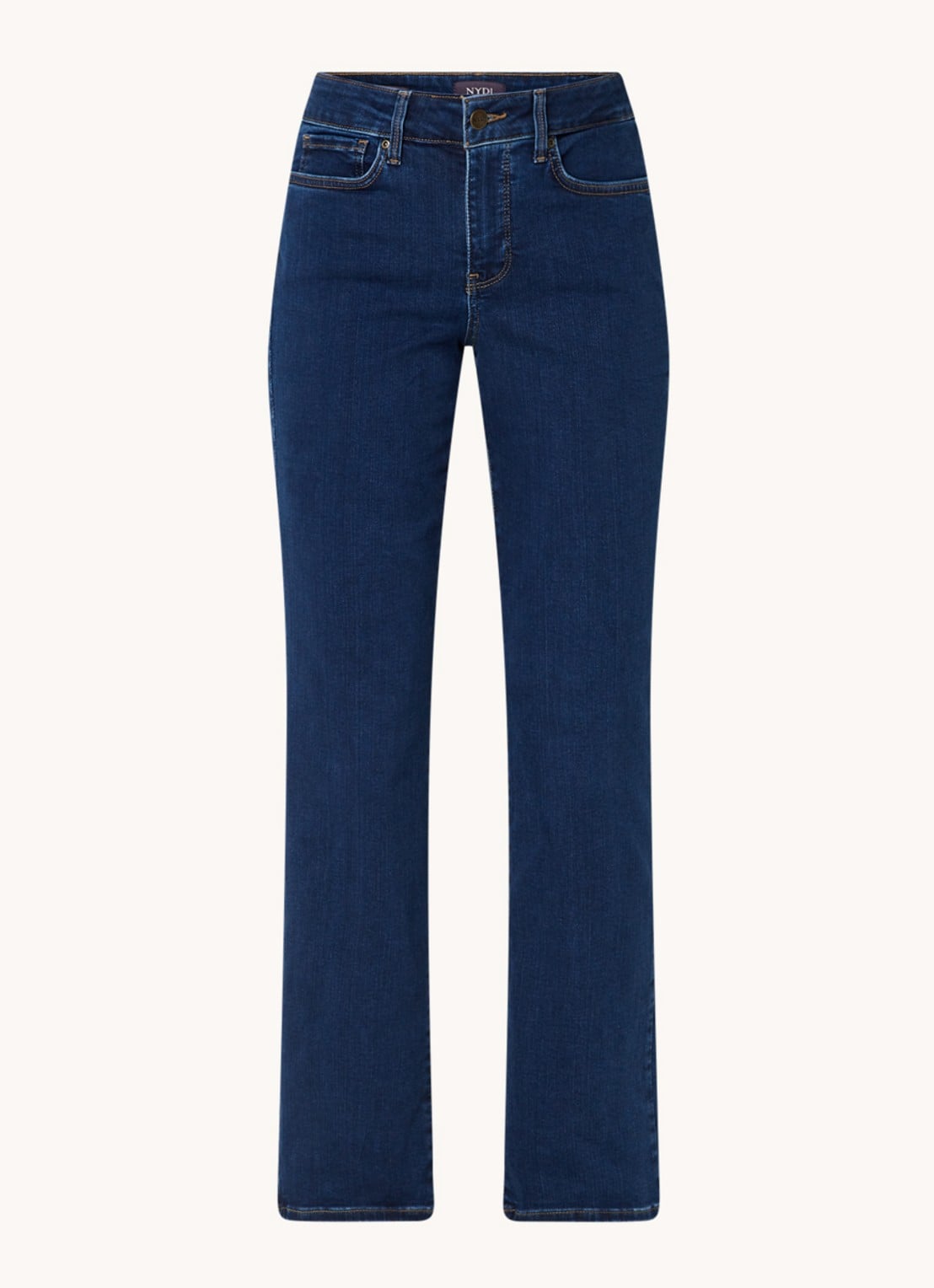 NYDJ Marilyn mid waist straight leg jeans met donkere wassing - voorkant 2 indigo