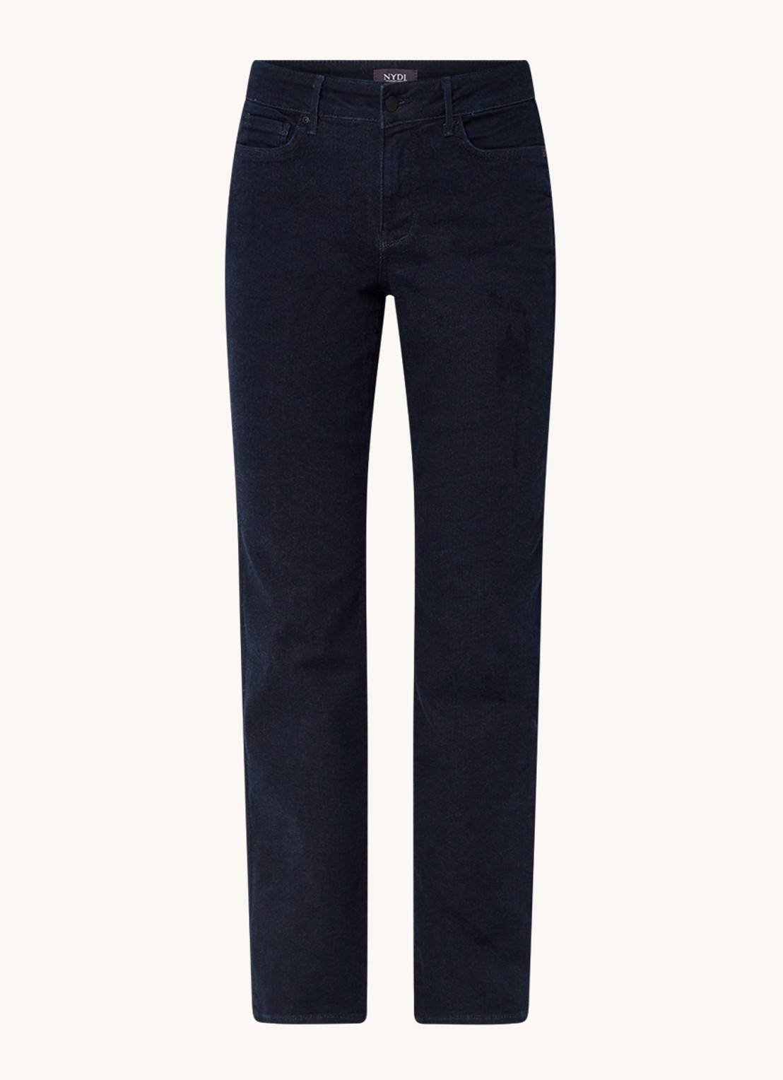 NYDJ Marilyn mid waist straight leg jeans met donkere wassing - voorkant 2 indigo