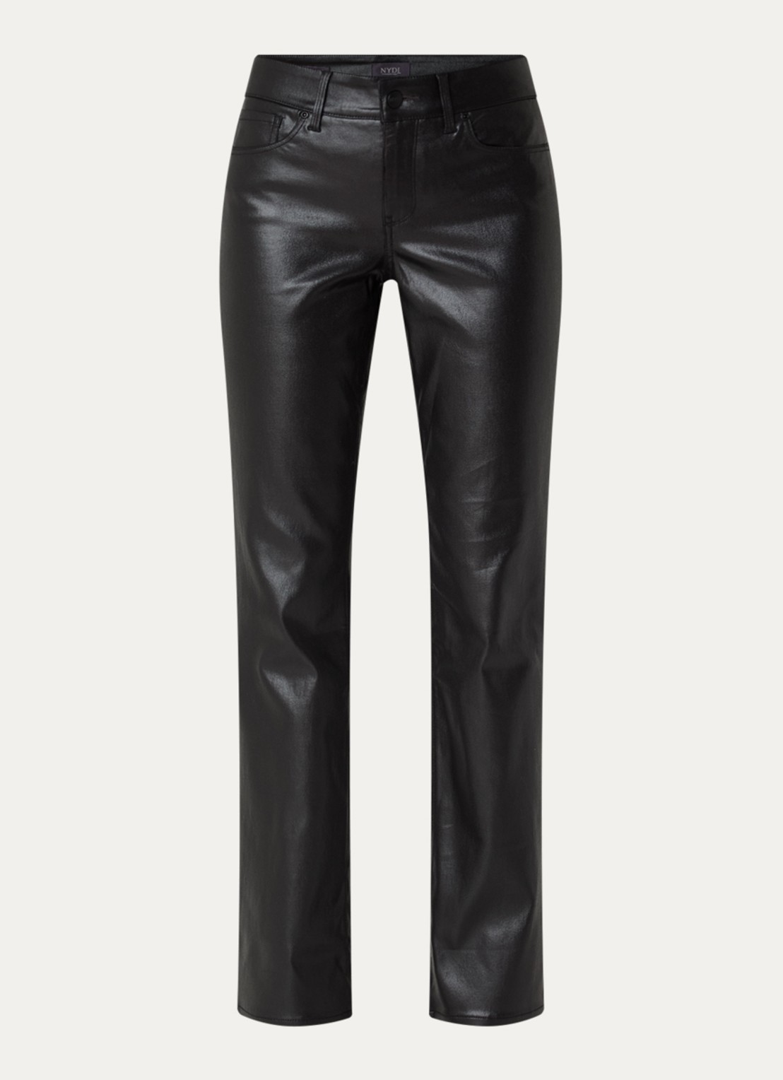 NYDJ Marilyn mid waist straight leg jeans met gekleurde wassing - voorkant 5 zwart