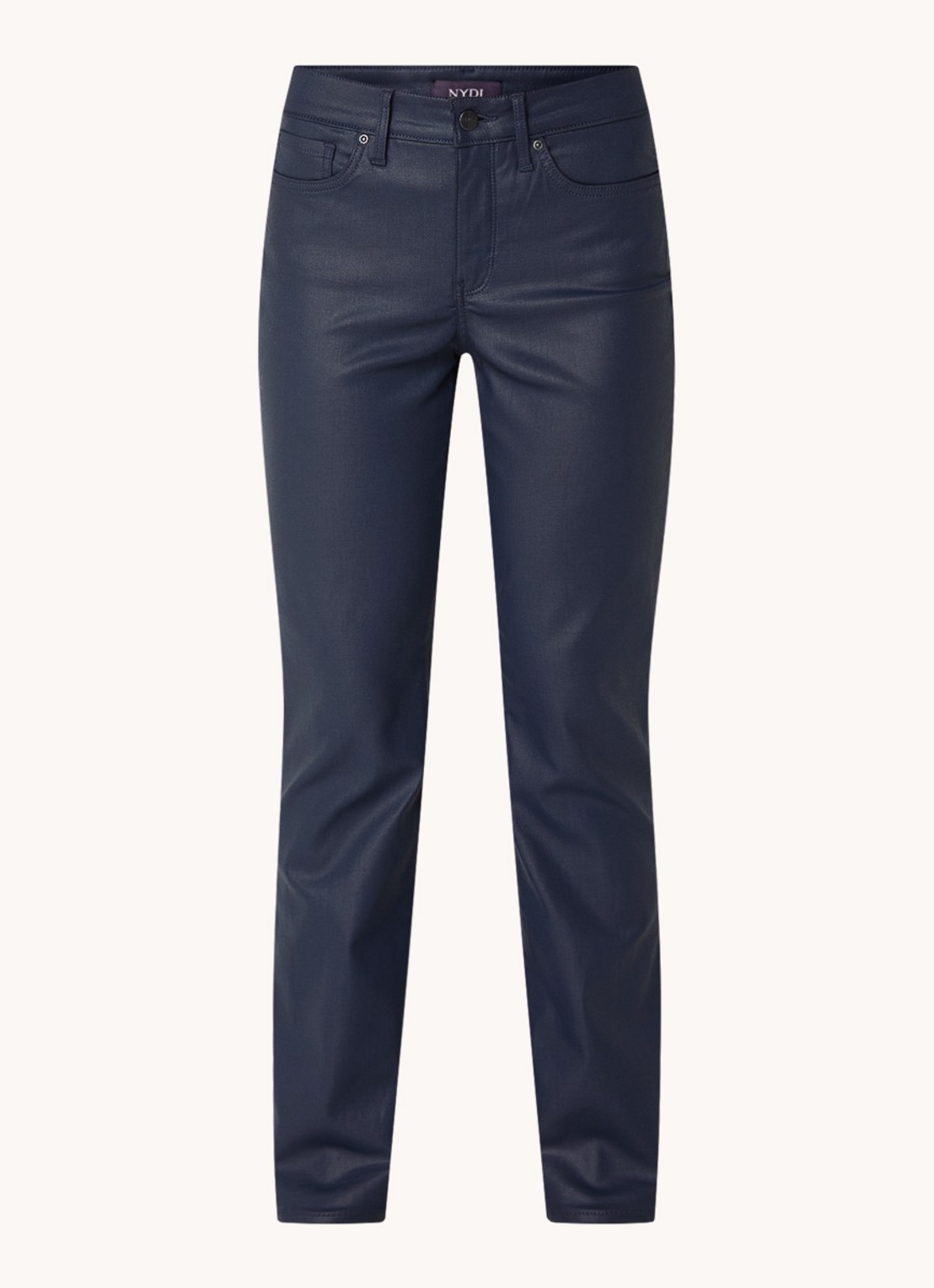 NYDJ Marilyn mid waist straight leg jeans met gekleurde wassing - voorkant 4 donkerblauw