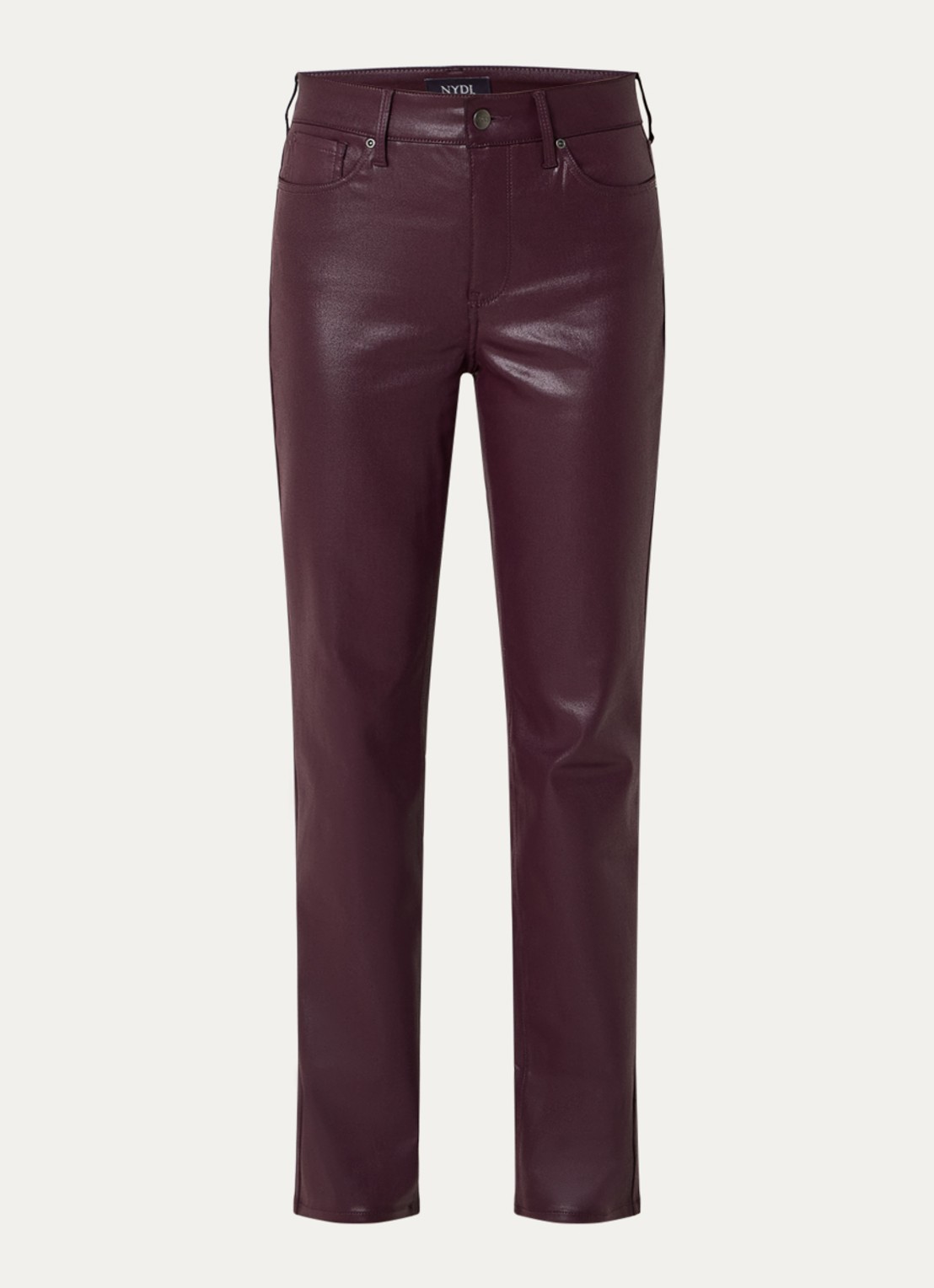 NYDJ Marilyn mid waist straight leg jeans met gekleurde wassing - voorkant 4 aubergine