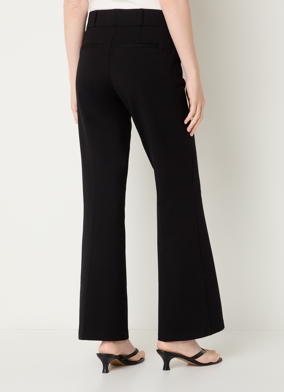 NYDJ Mid waist flared legging van jersey met steekzakken - achterkant zwart