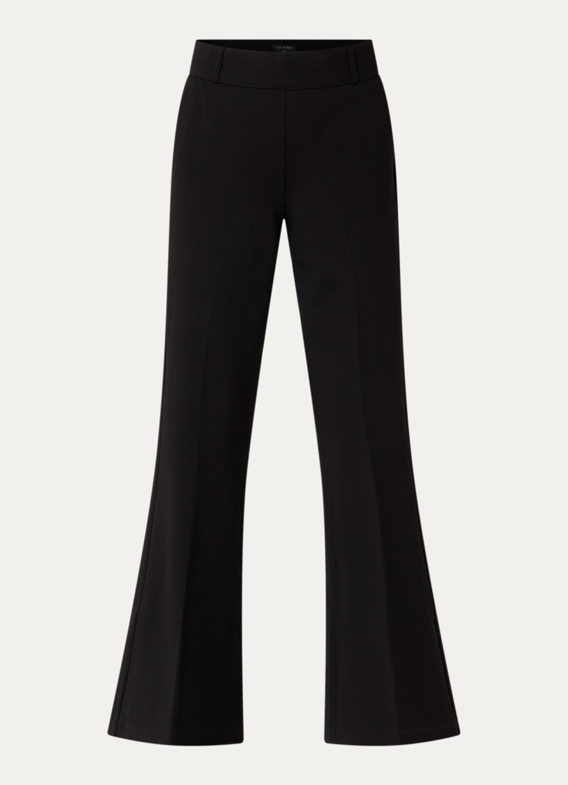 NYDJ Mid waist flared legging van jersey met steekzakken - voorkant 2 zwart