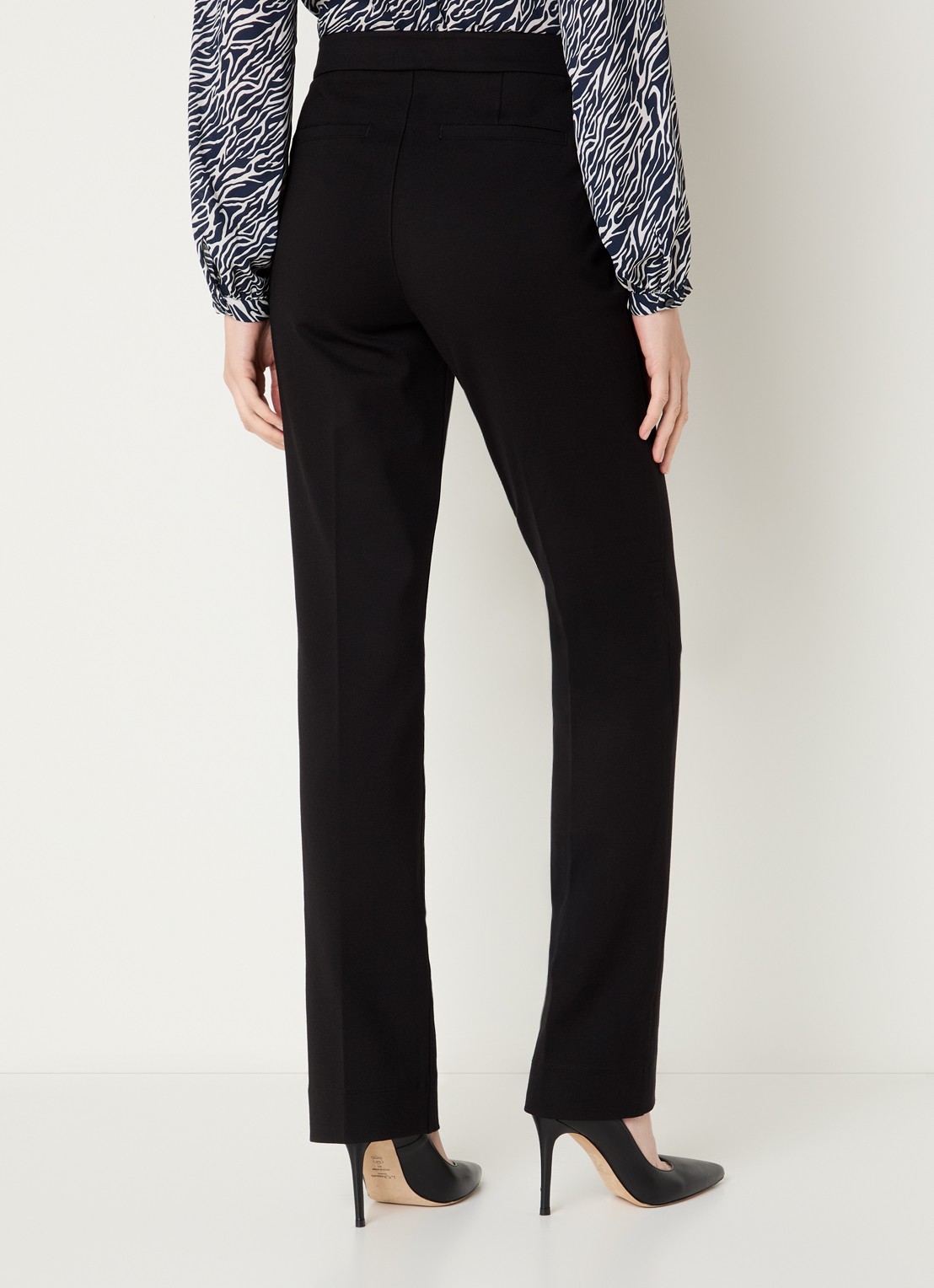 NYDJ Mid waist slim fit pantalon met stretch - achterkant 4 zwart