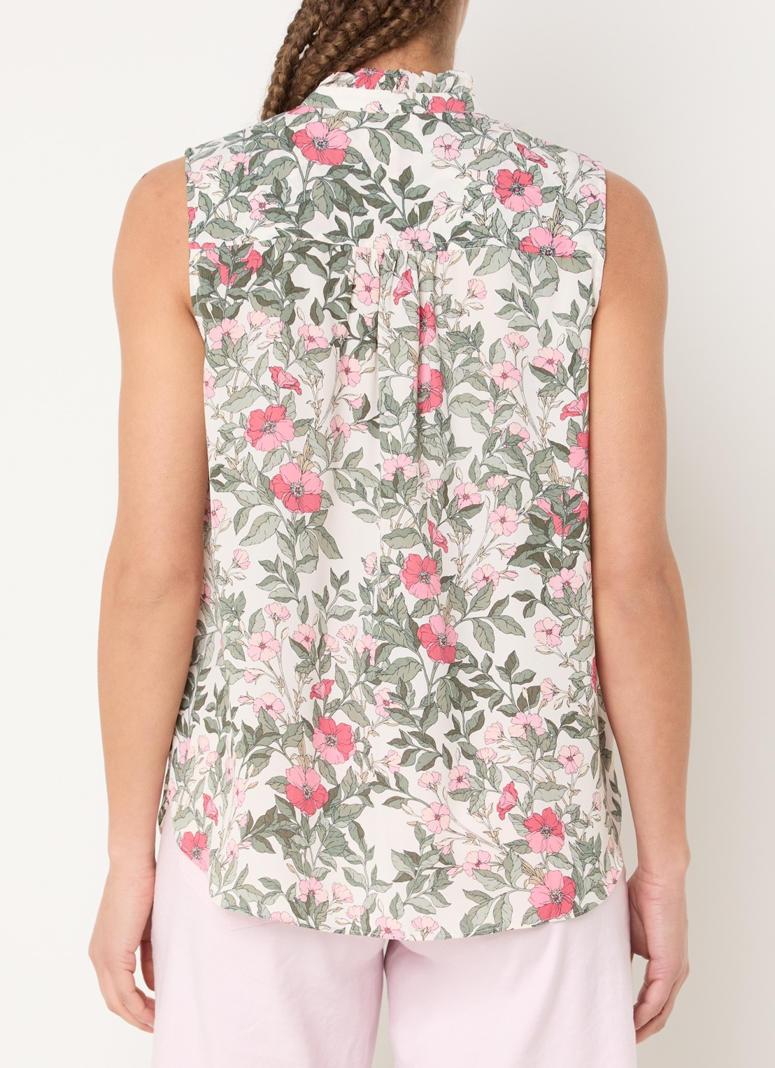 NYDJ Mouwloze blouse met bloemenprint - achterkant geel