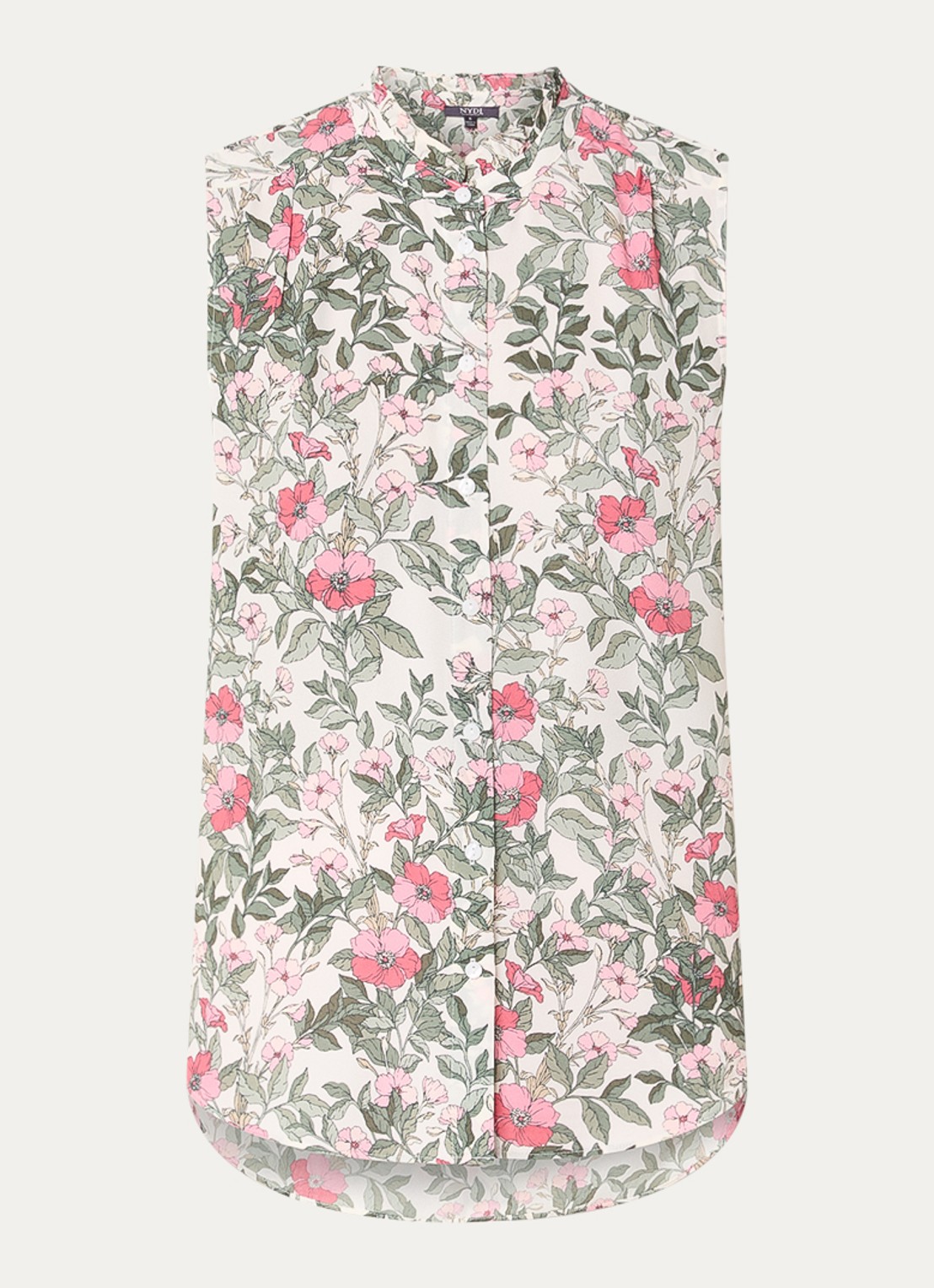 NYDJ Mouwloze blouse met bloemenprint - voorkant 3 geel