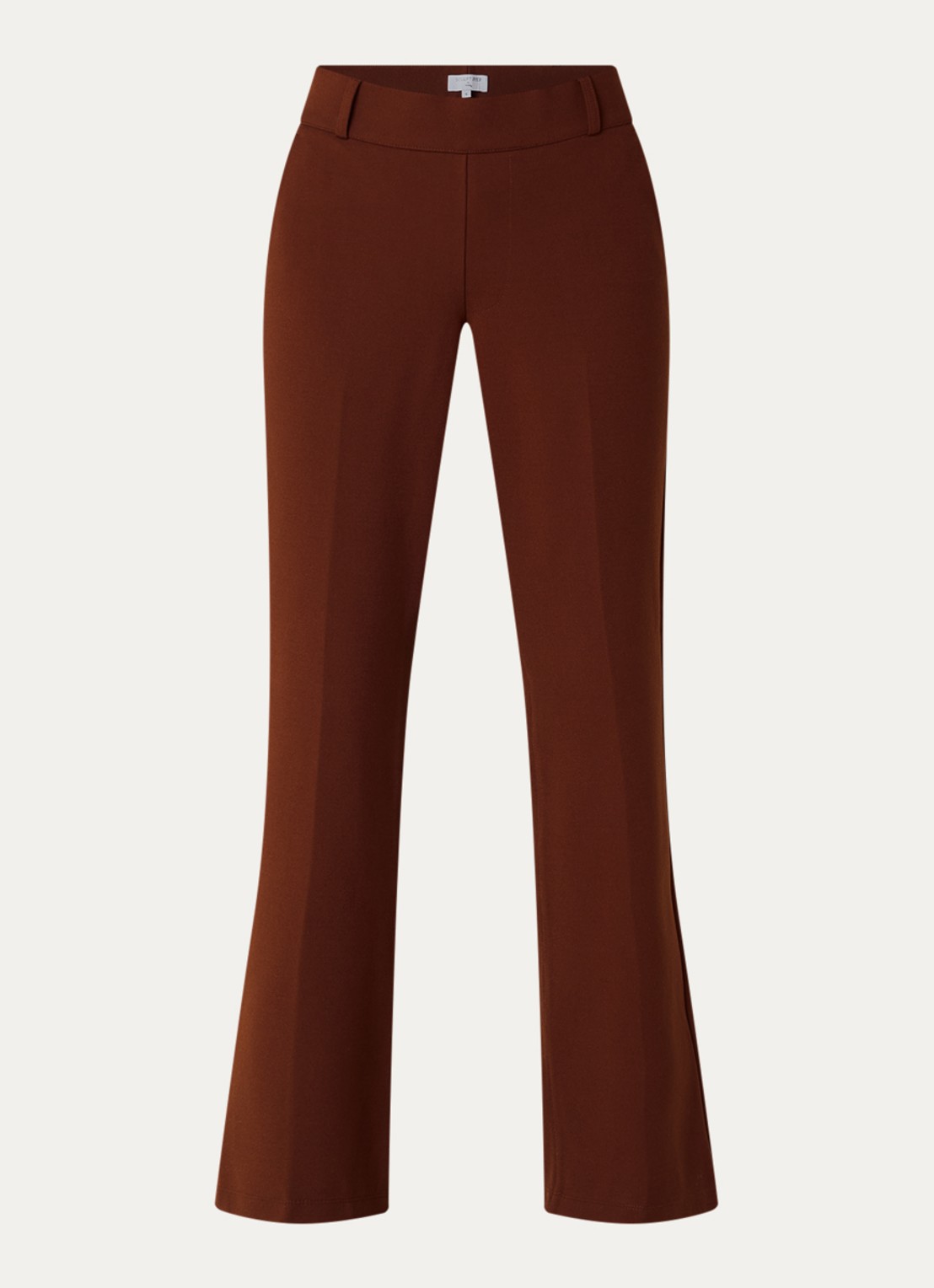 NYDJ Pull On high waist flared fit pantalon met steekzakken - voorkant chocoladebruin