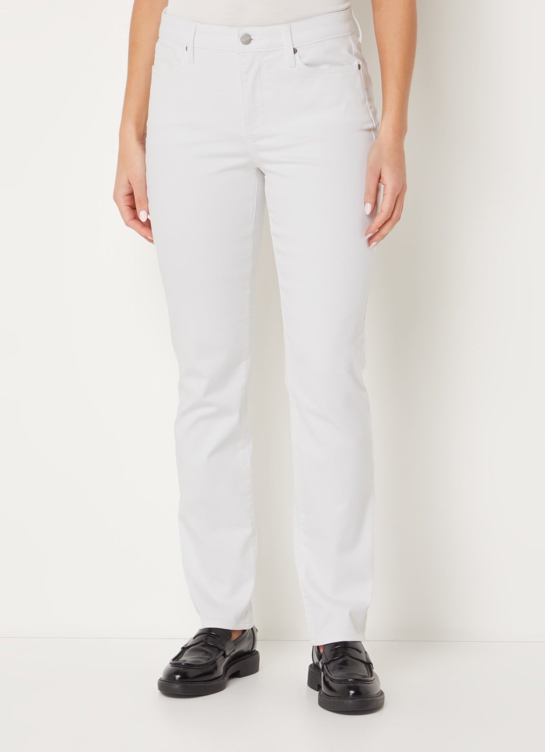 NYDJ Sheri mid waist slim fit jeans met gekleurde wassing - detail 2 wit