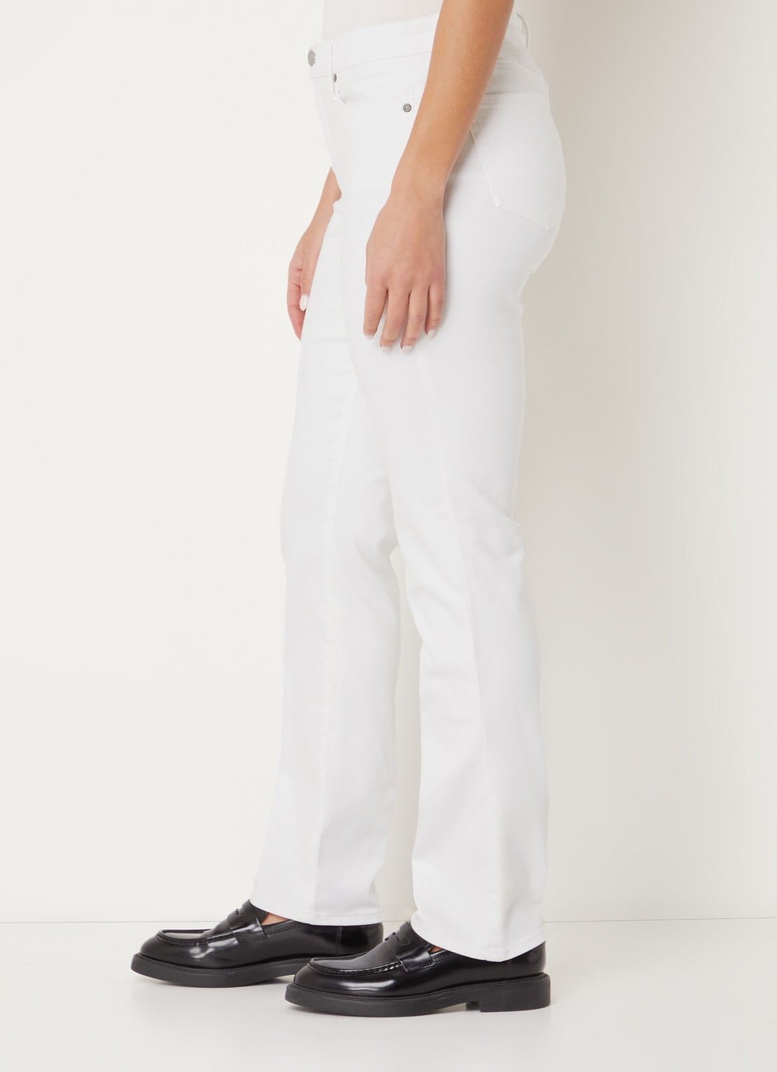 NYDJ Sheri mid waist slim fit jeans met gekleurde wassing - detail 3 wit