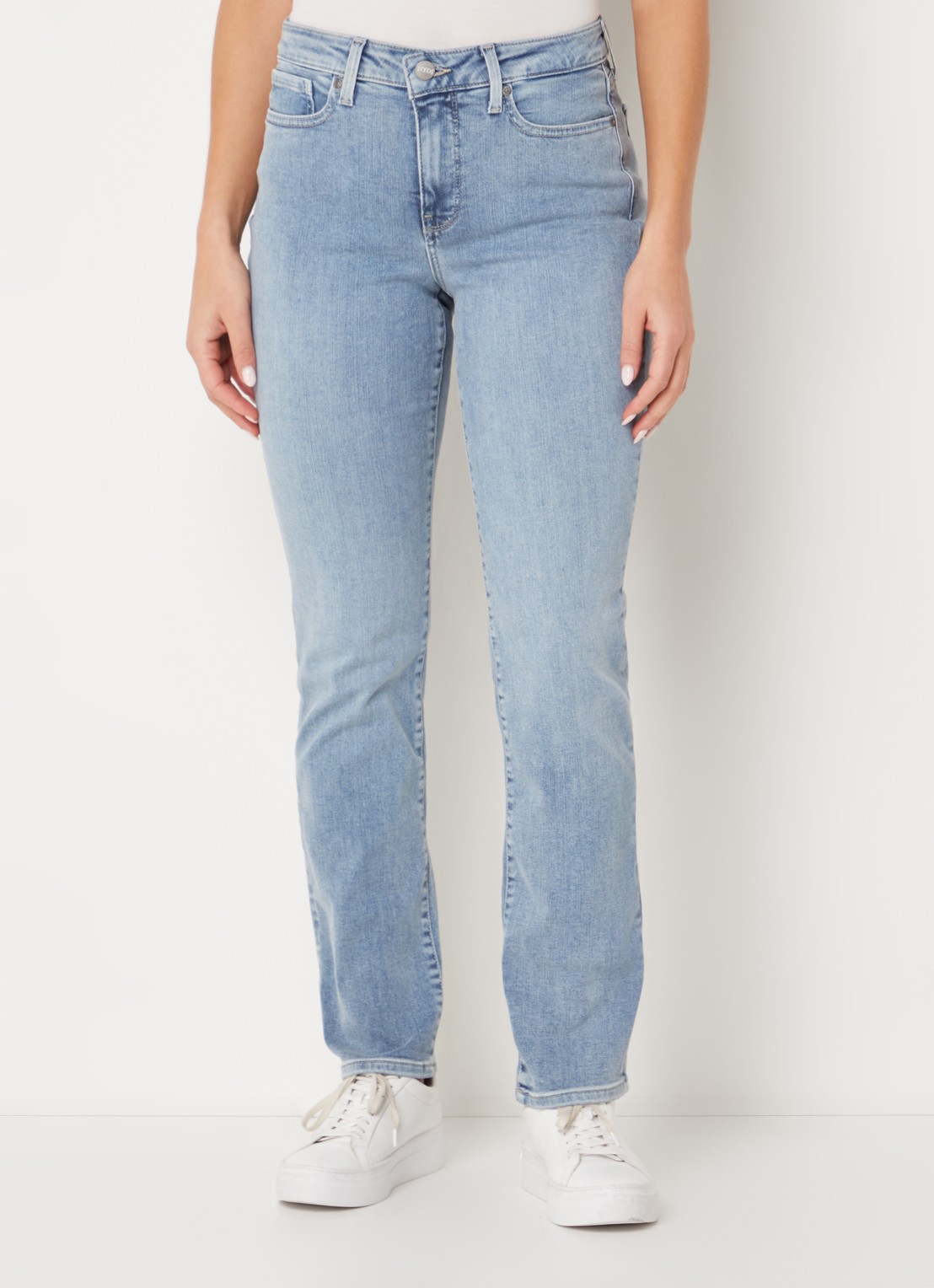 NYDJ Sheri mid waist slim fit jeans met stretch - detail 3 lichtblauw