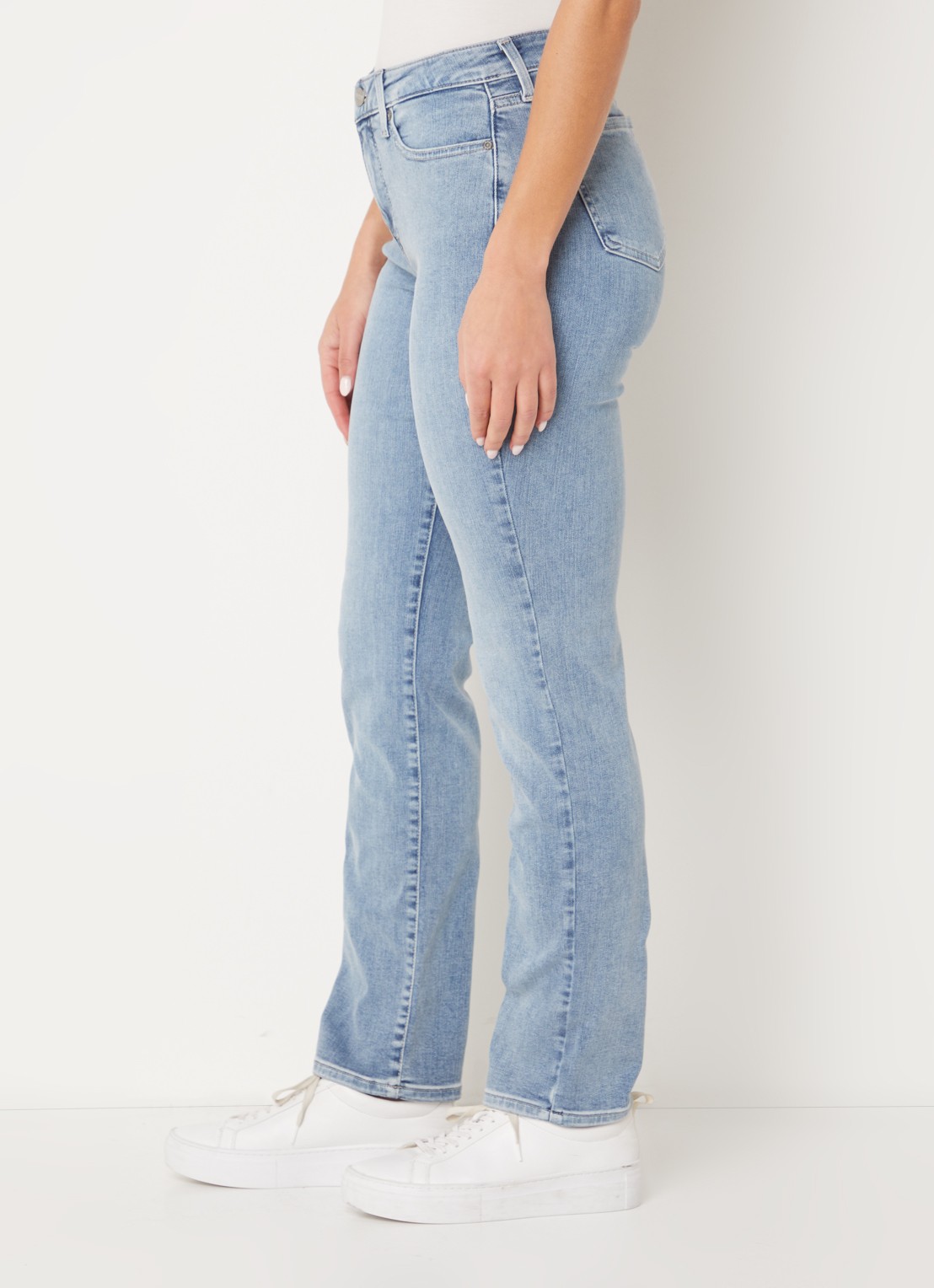 NYDJ Sheri mid waist slim fit jeans met stretch - detail 4 lichtblauw