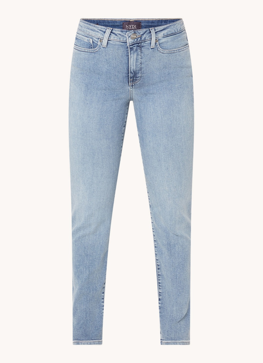 NYDJ Sheri mid waist slim fit jeans met stretch - voorkant lichtblauw