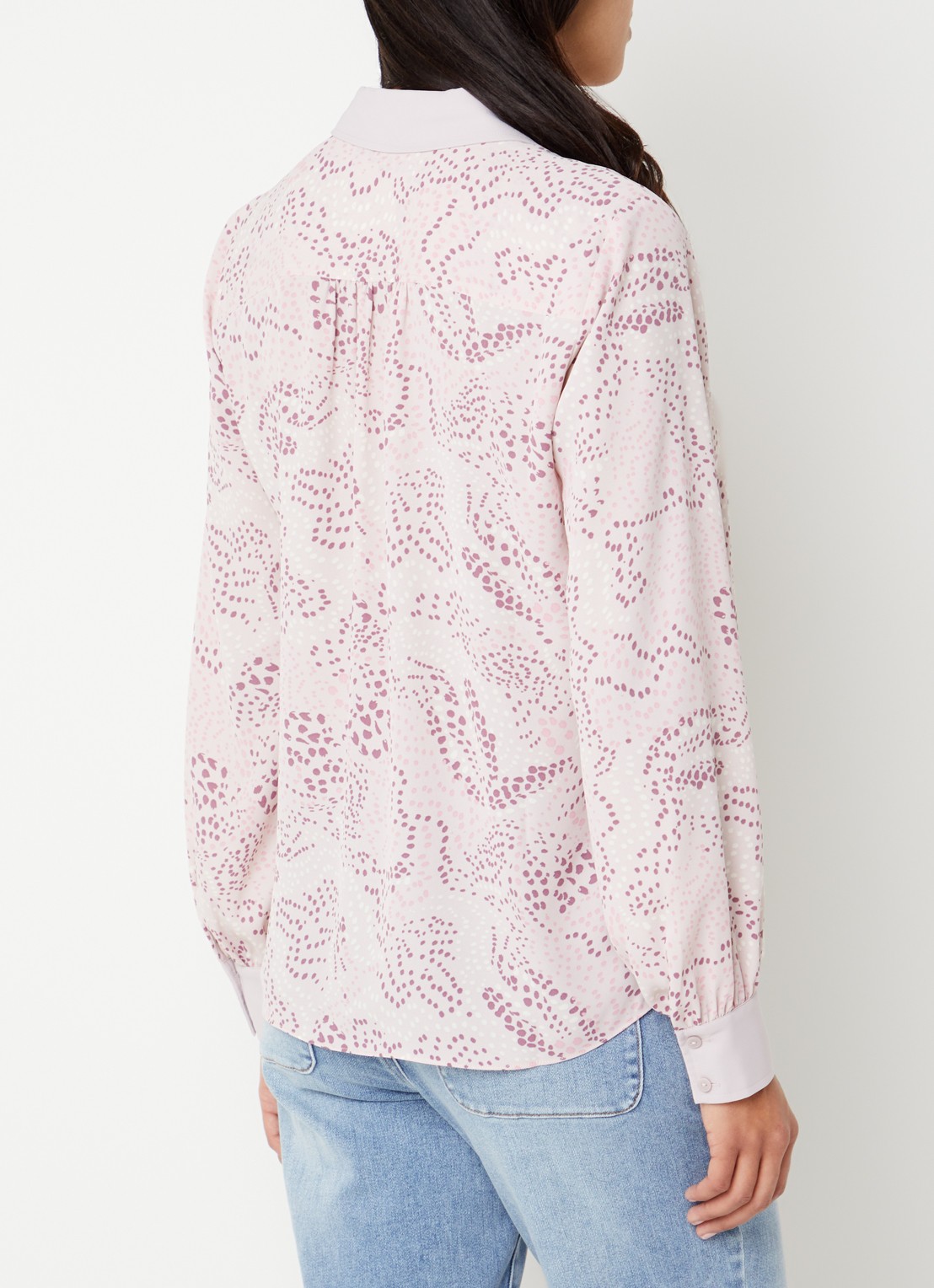 NYDJ Taylor blouse met print - achterkant oudroze