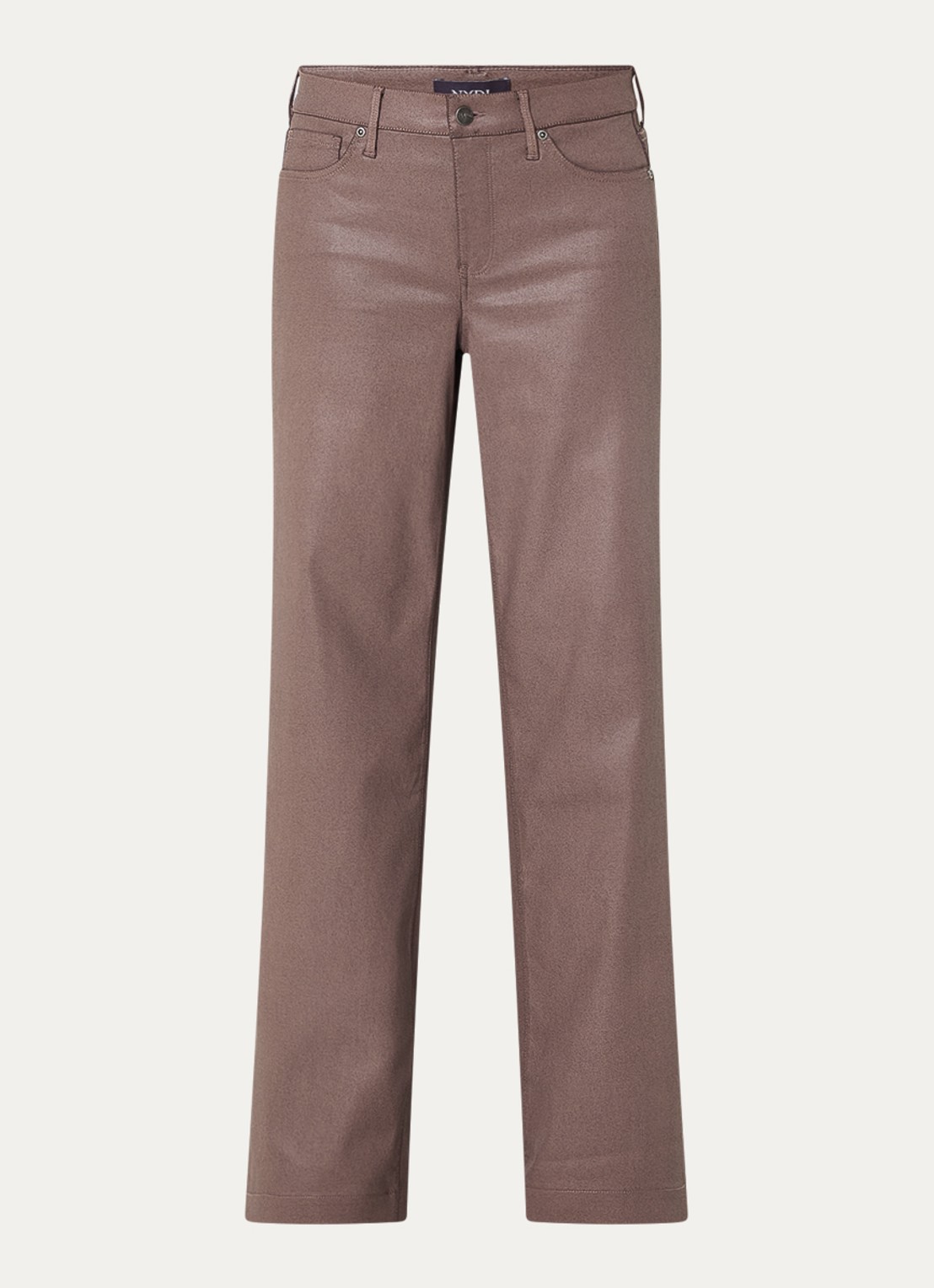 NYDJ Teresa high waist wide leg jeans met gekleurde wassing - voorkant 4 taupe