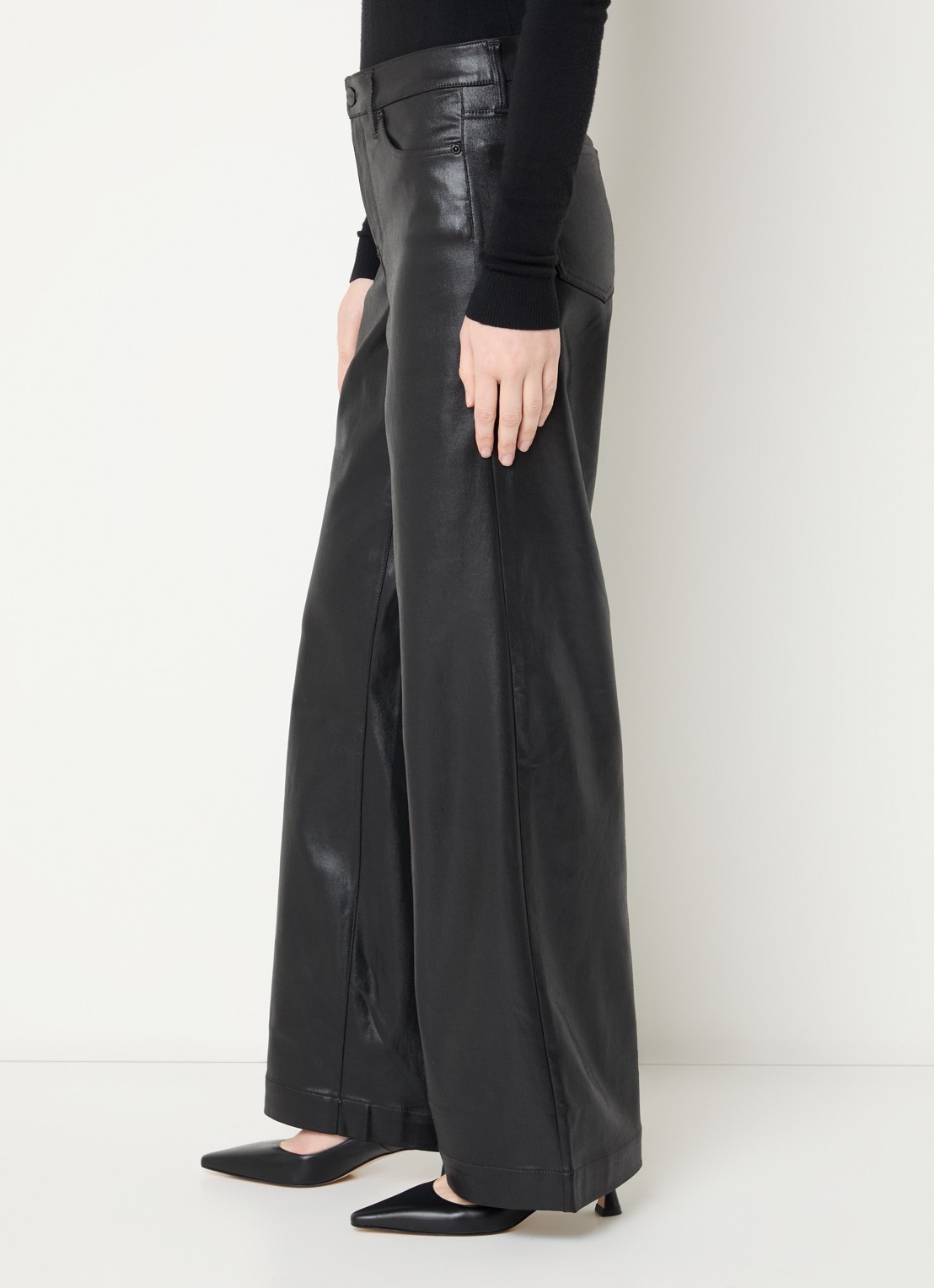 NYDJ Teresa high waist wide leg jeans met gekleurde wassing - detail 3 zwart