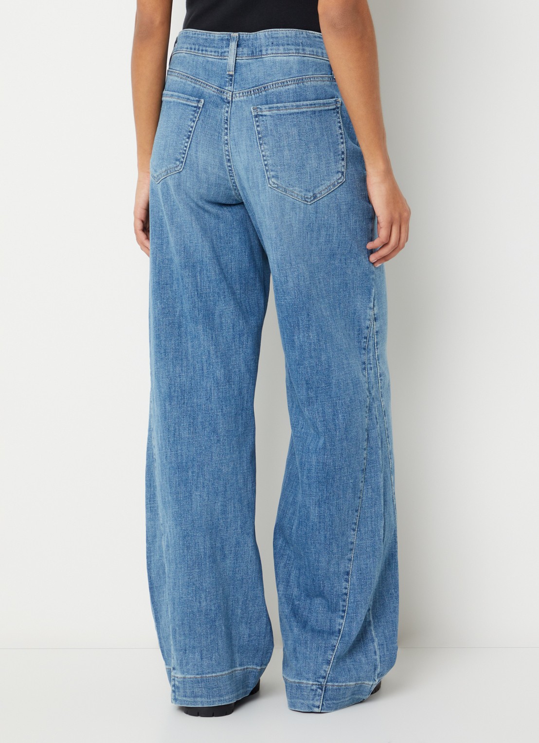 NYDJ Teresa low waist wide fit jeans met steekzakken - achterkant 5 kobaltblauw