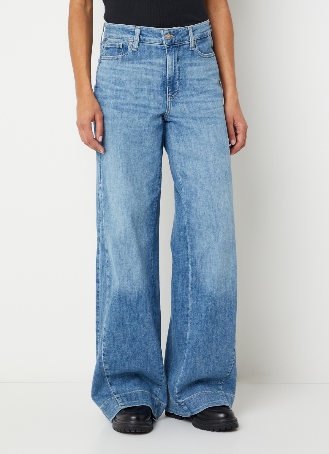 NYDJ Teresa low waist wide fit jeans met steekzakken - detail 3 kobaltblauw
