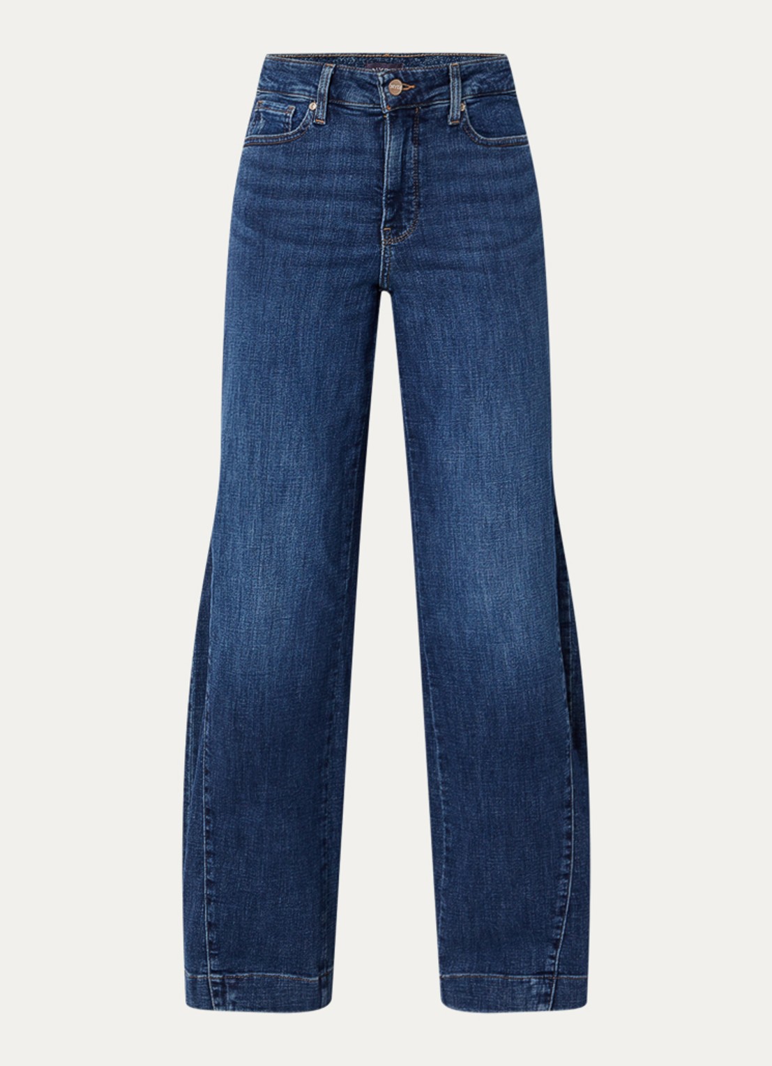 NYDJ Teresa low waist wide fit jeans met steekzakken - voorkant indigo