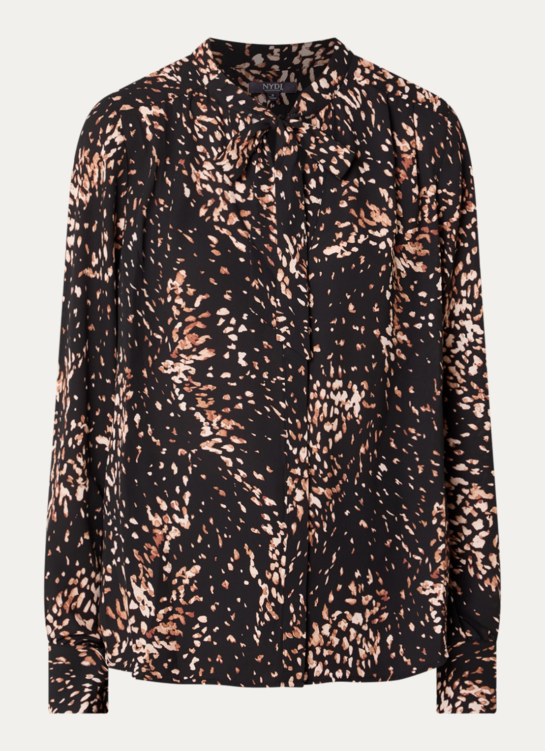 NYDJ Tuniek met print en strikkraag - voorkant 2 bruin
