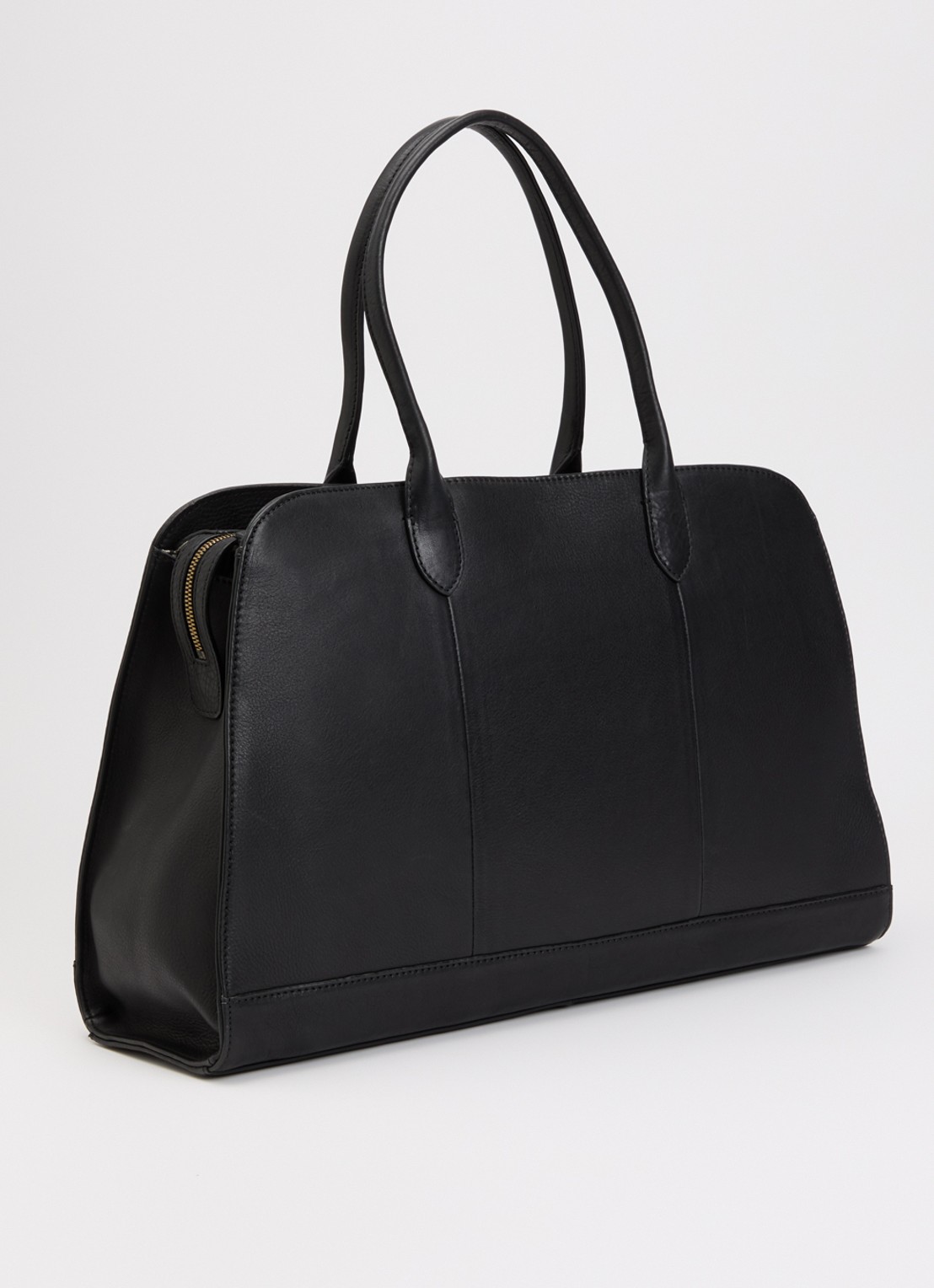 O My Bag Alma schoudertas van leer met 16 inch laptopvak  - achterkant 4 zwart