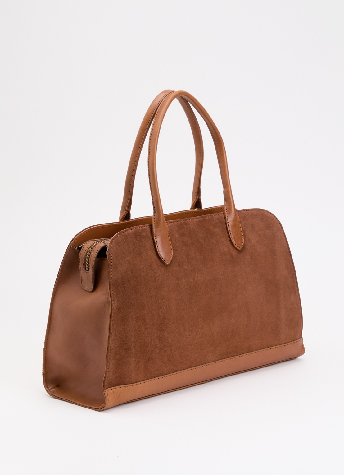 O My Bag Alma schoudertas van suéde met afneembare schouderriem  - achterkant 5 cognac
