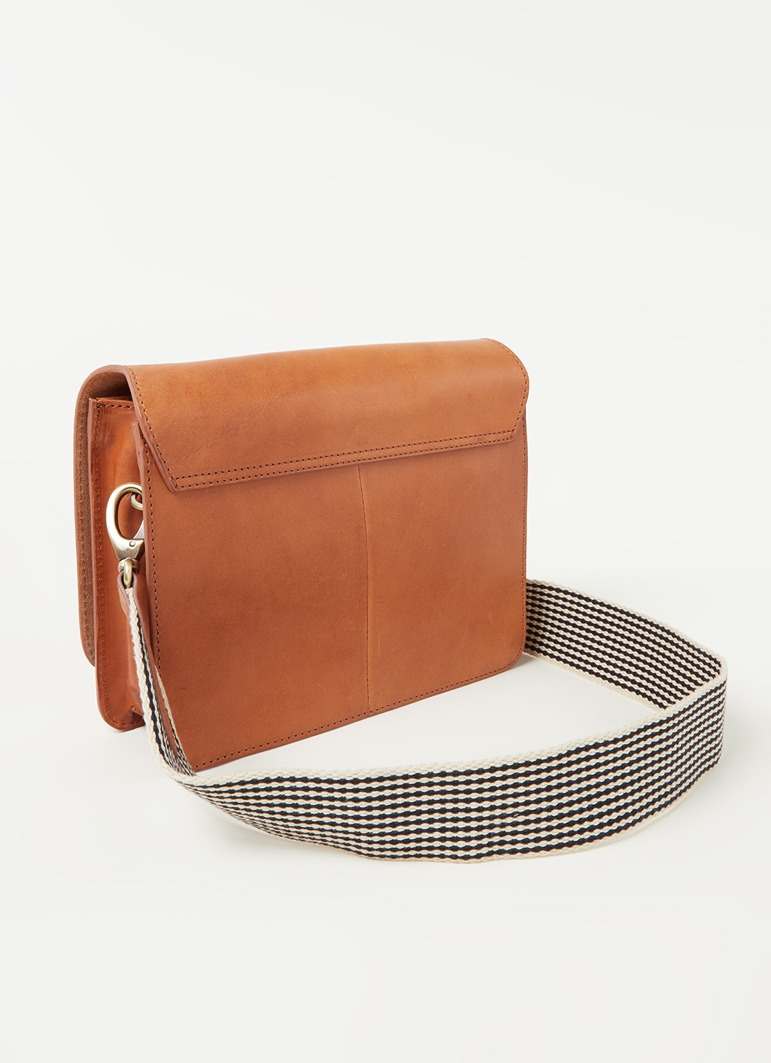 O My Bag Audrey schoudertas van leer - achterkant 3 cognac