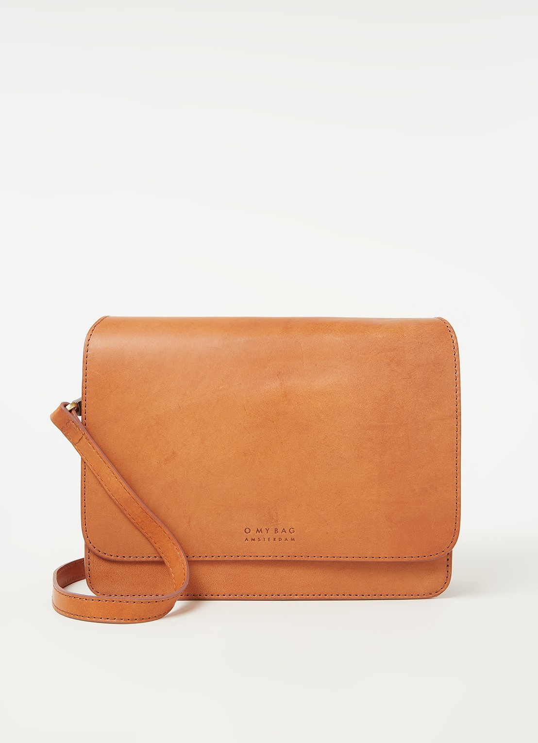 O My Bag Audrey schoudertas van leer - voorkant 4 cognac