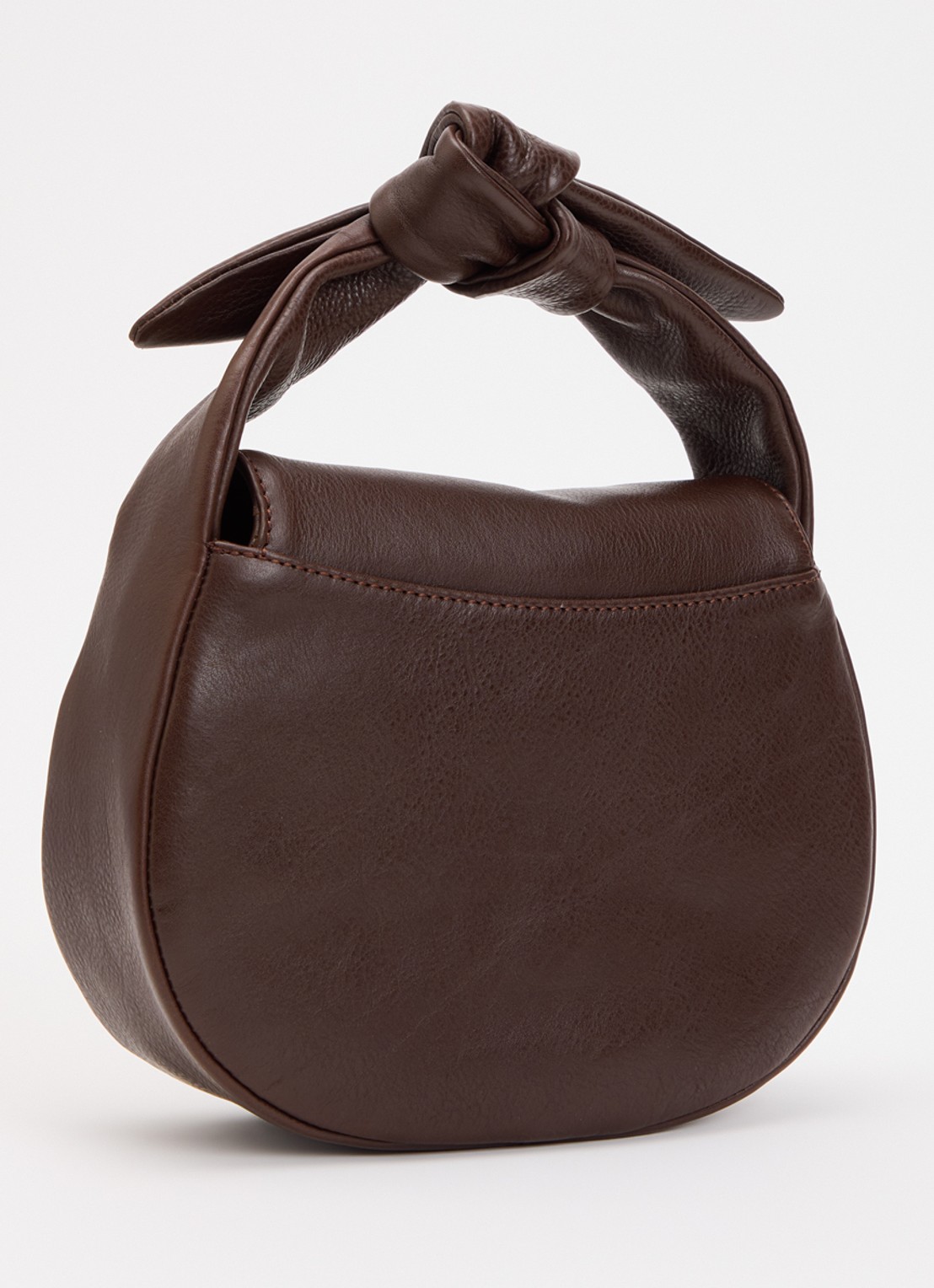 O My Bag Coco Croissant handtas van leer met afneembare schouderriem - achterkant 5 chocoladebruin