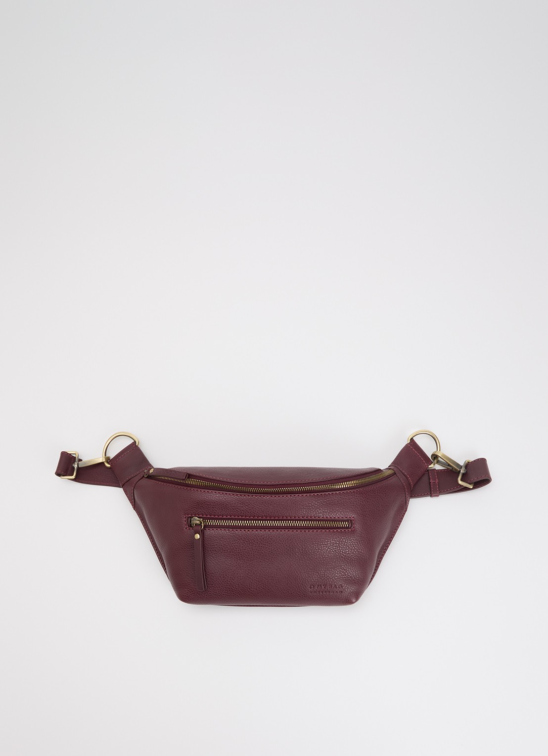 O My Bag Drew schoudertas van leer - voorkant 4 kersenrood