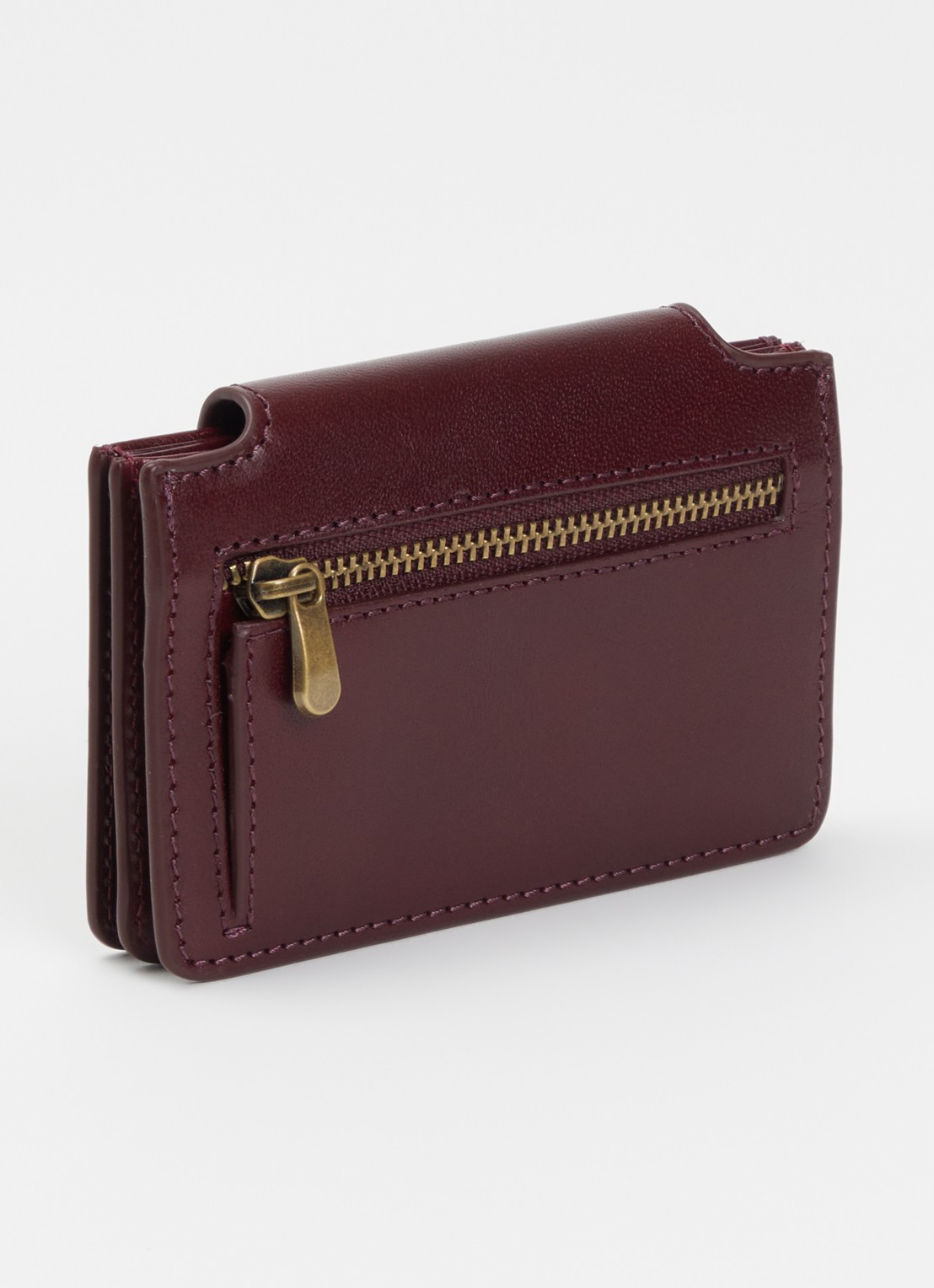 O My Bag Harmonica portemonnee van leer - achterkant 3 kersenrood