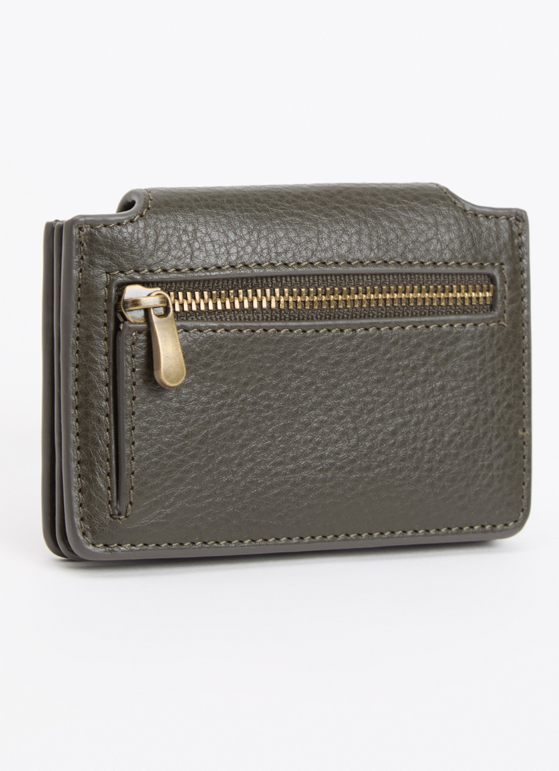O My Bag Harmonica portemonnee van leer  - achterkant 3 donkergroen
