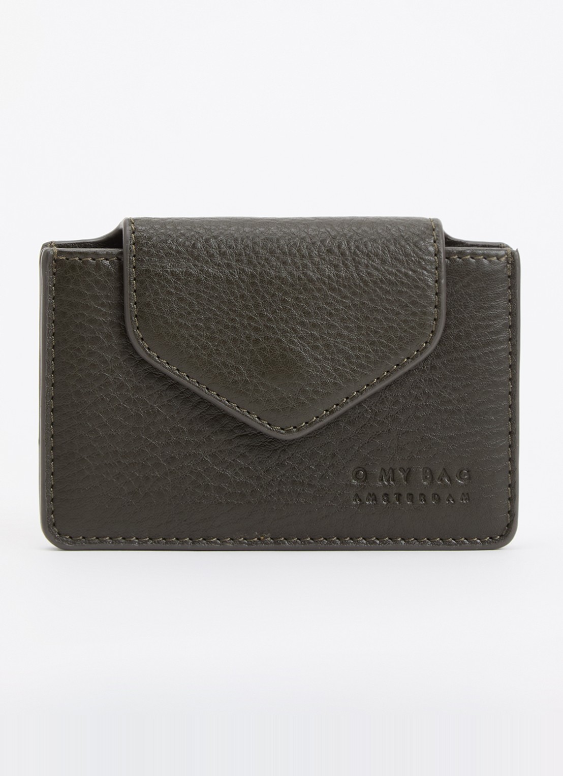 O My Bag Harmonica portemonnee van leer  - voorkant donkergroen