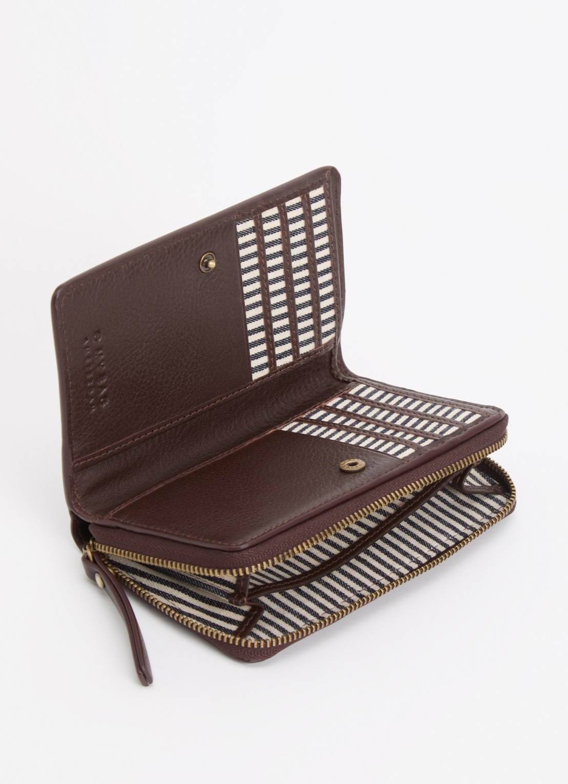O My Bag Jett portemonnee van leer - voorkant 3 chocoladebruin